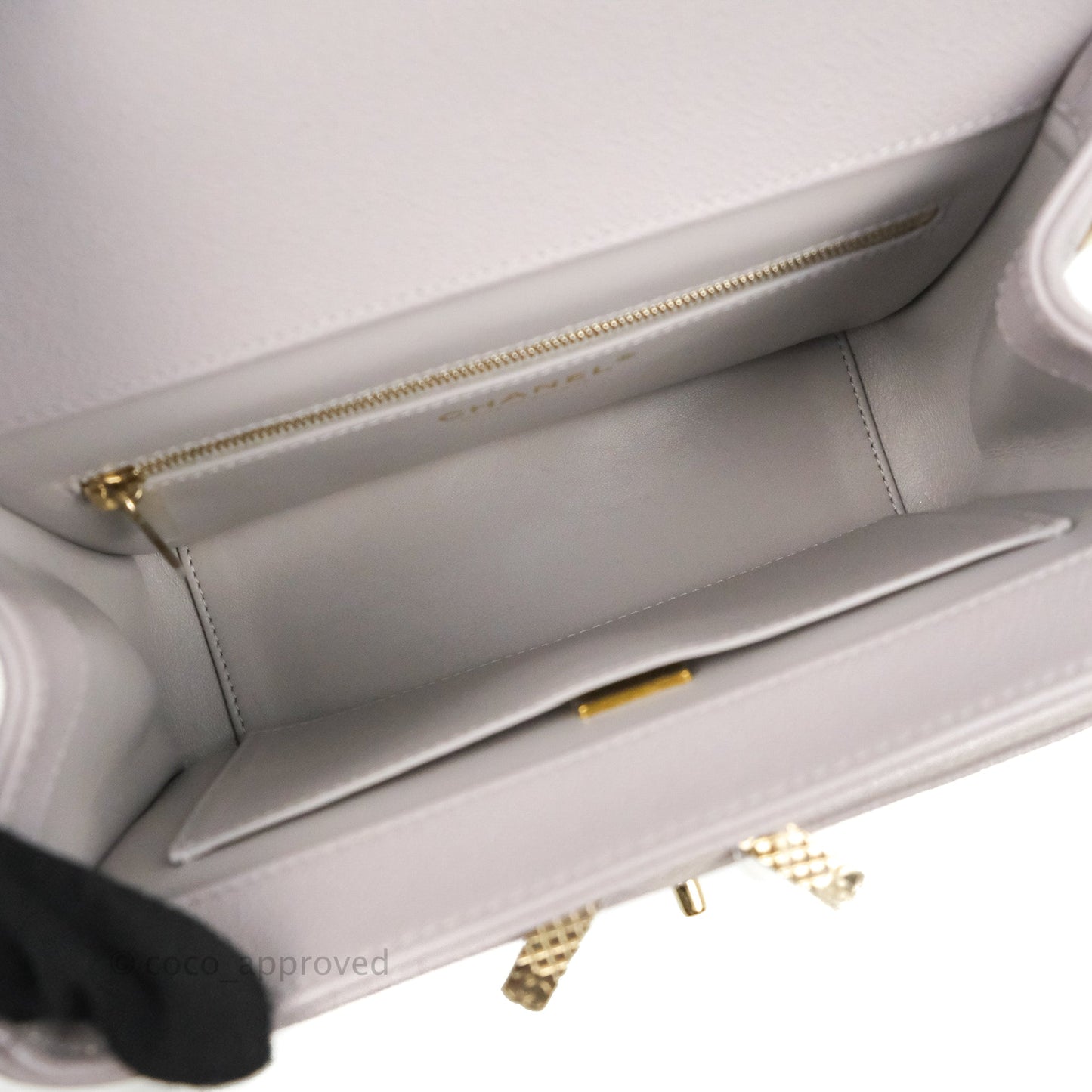 Chanel Quilted Medium Business Affinity Flap Grey Caviar Gold Hardware