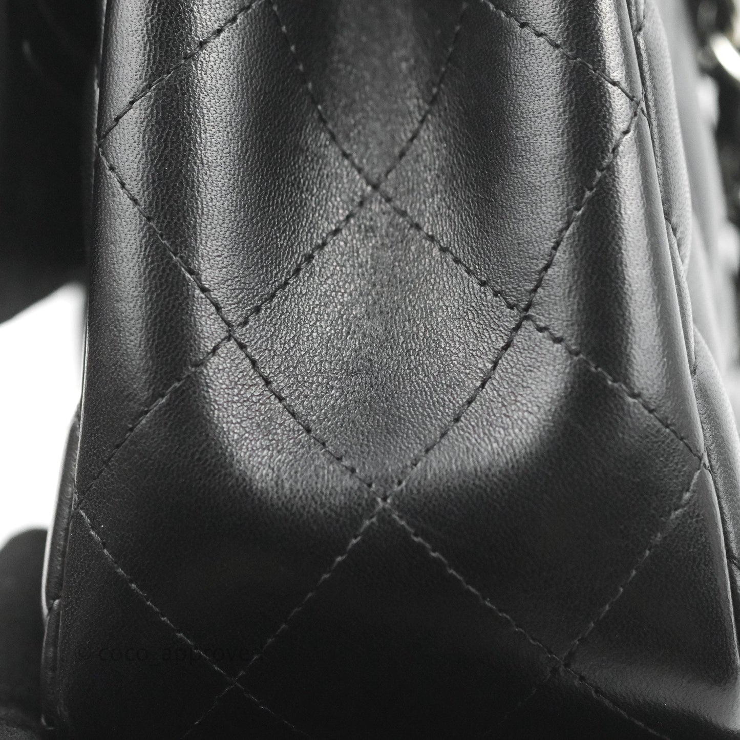 Chanel Quilted Jumbo Double Flap Black Lambskin Silver Hardware