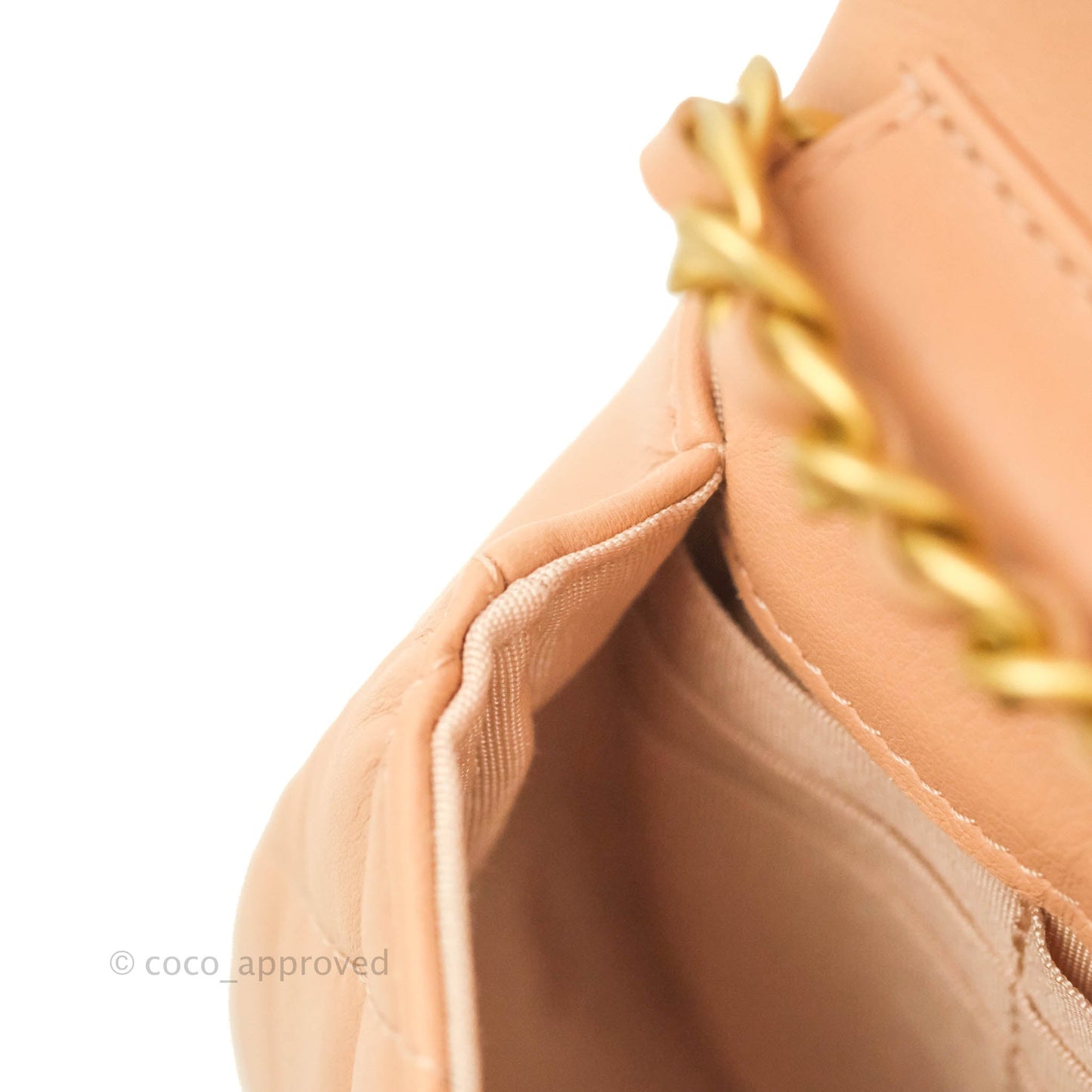 Chanel Clutch with Chain Beige Pink Calfskin Aged Gold Hardware