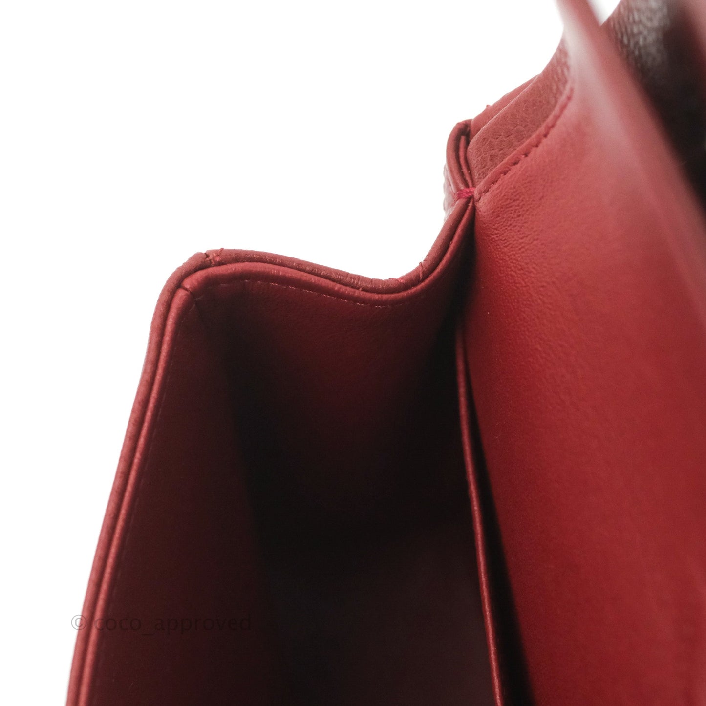 Chanel Classic M/L Medium Flap Quilted Dark Red Caviar Silver Hardware