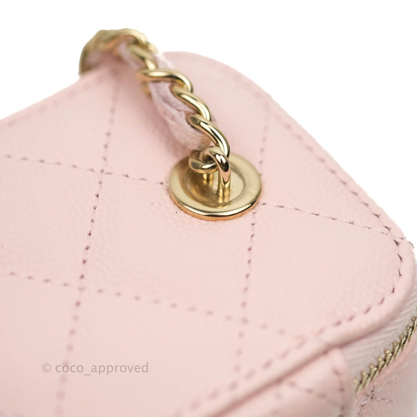 Chanel Mini Vanity With Chain Pink Caviar Gold Hardware