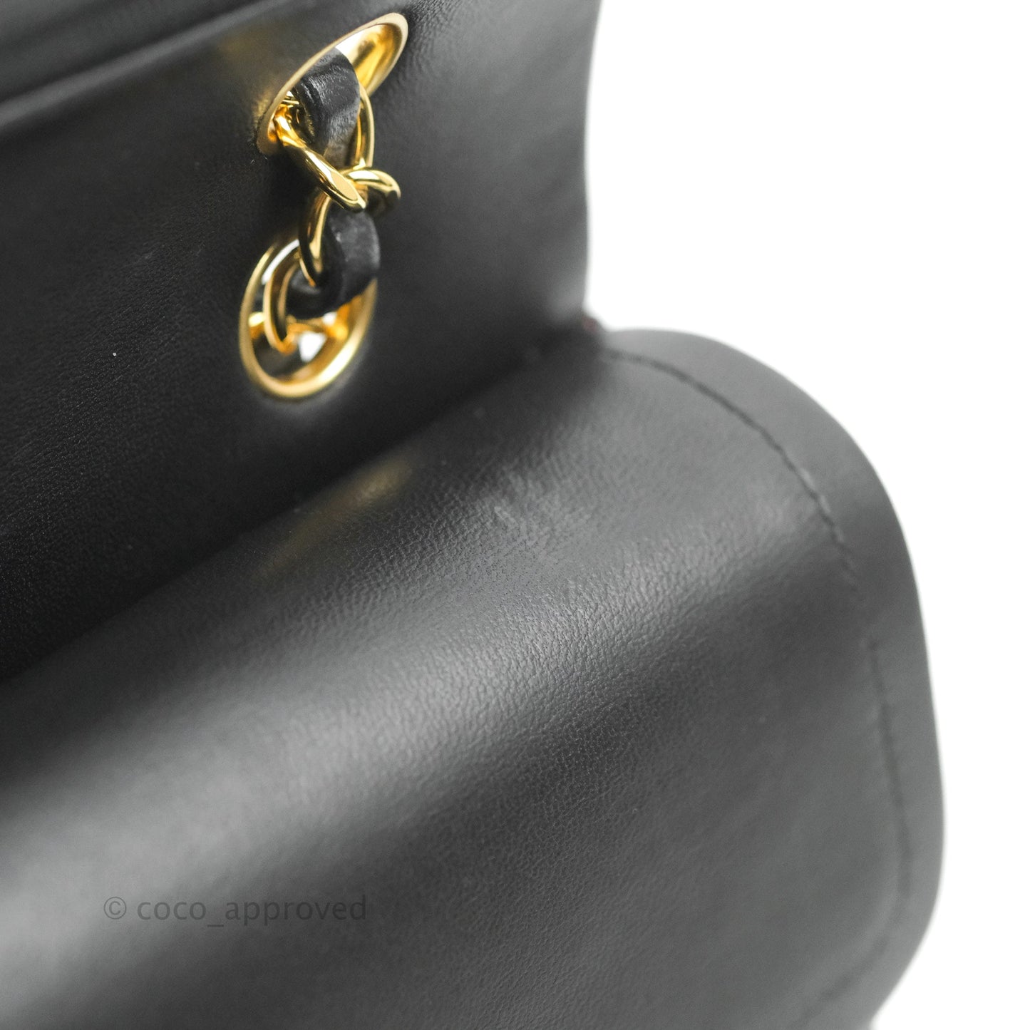 Chanel Classic M/L Medium Double Flap Black Lambskin Gold Hardware