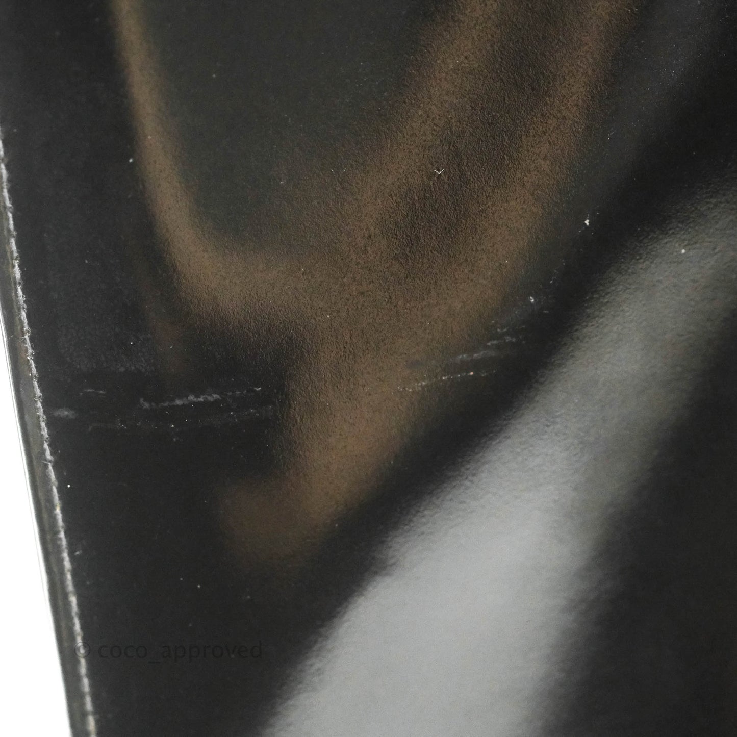 Chanel Vintage Chain Tote Bag Black Patent Gold Hardware