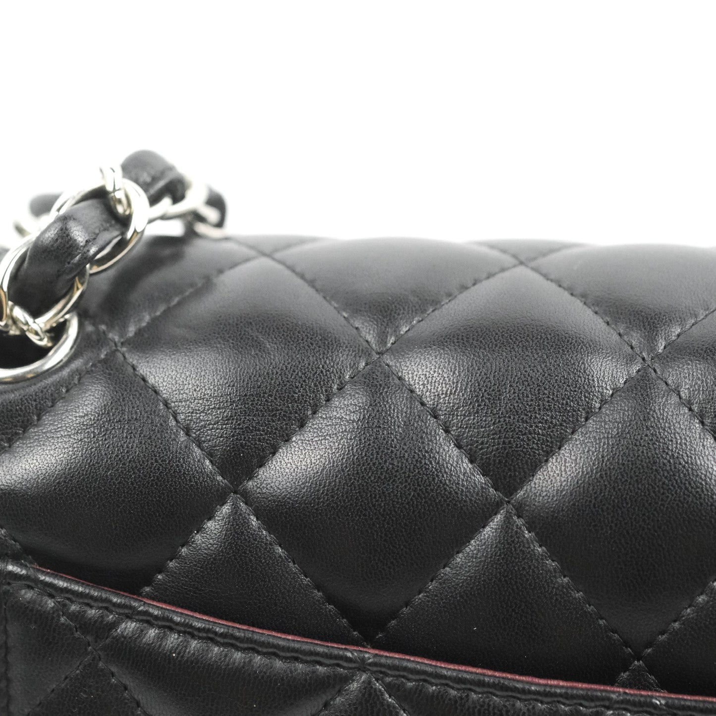 Chanel Quilted Jumbo Double Flap Black Lambskin Silver Hardware
