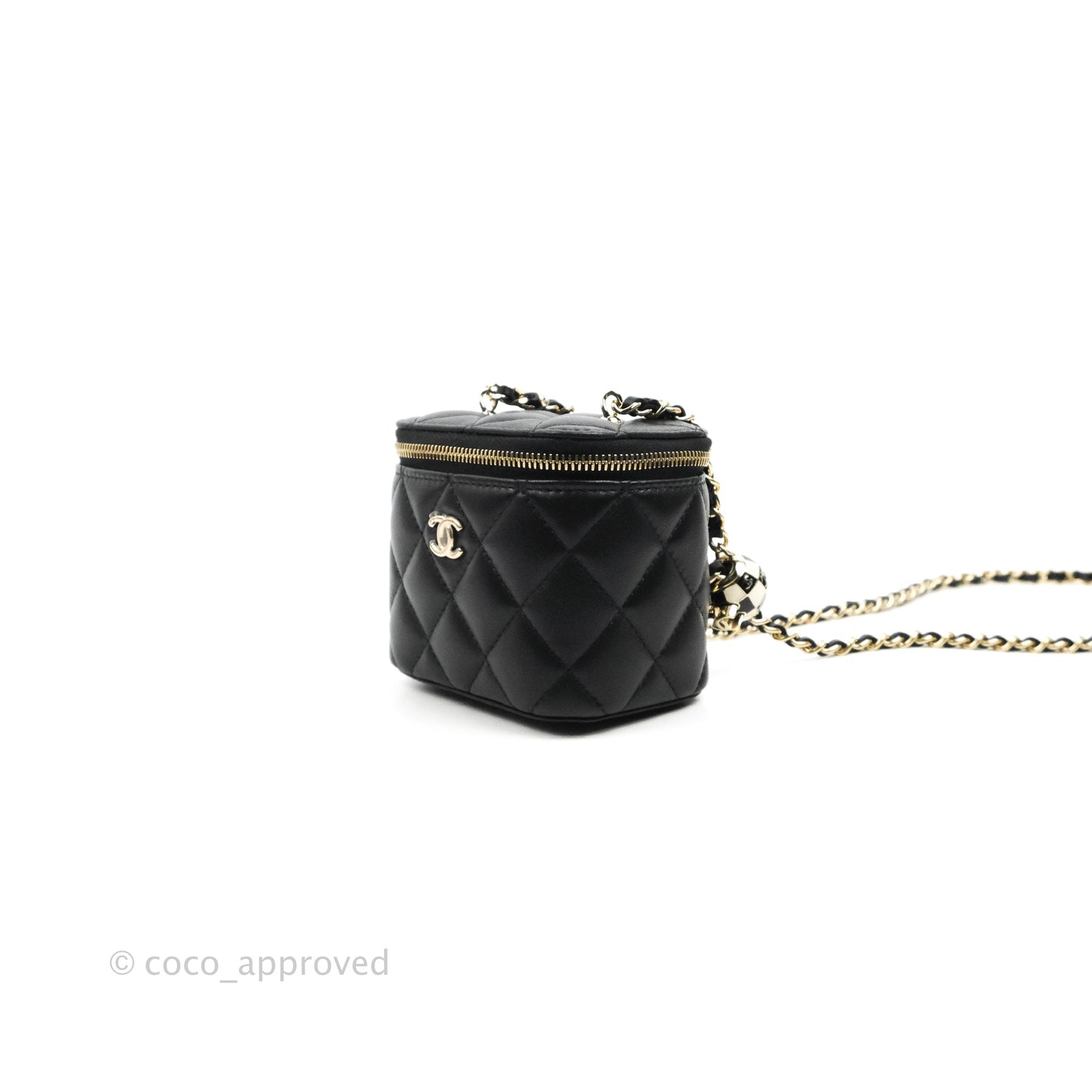 Chanel Classic Mini Vanity With CC Chain Black Lambskin Gold Hardware