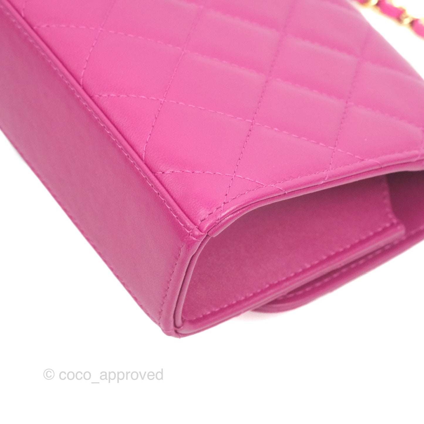 Chanel Mini Quilted Trendy CC Clutch With Chain Plum Lambskin Gold Hardware