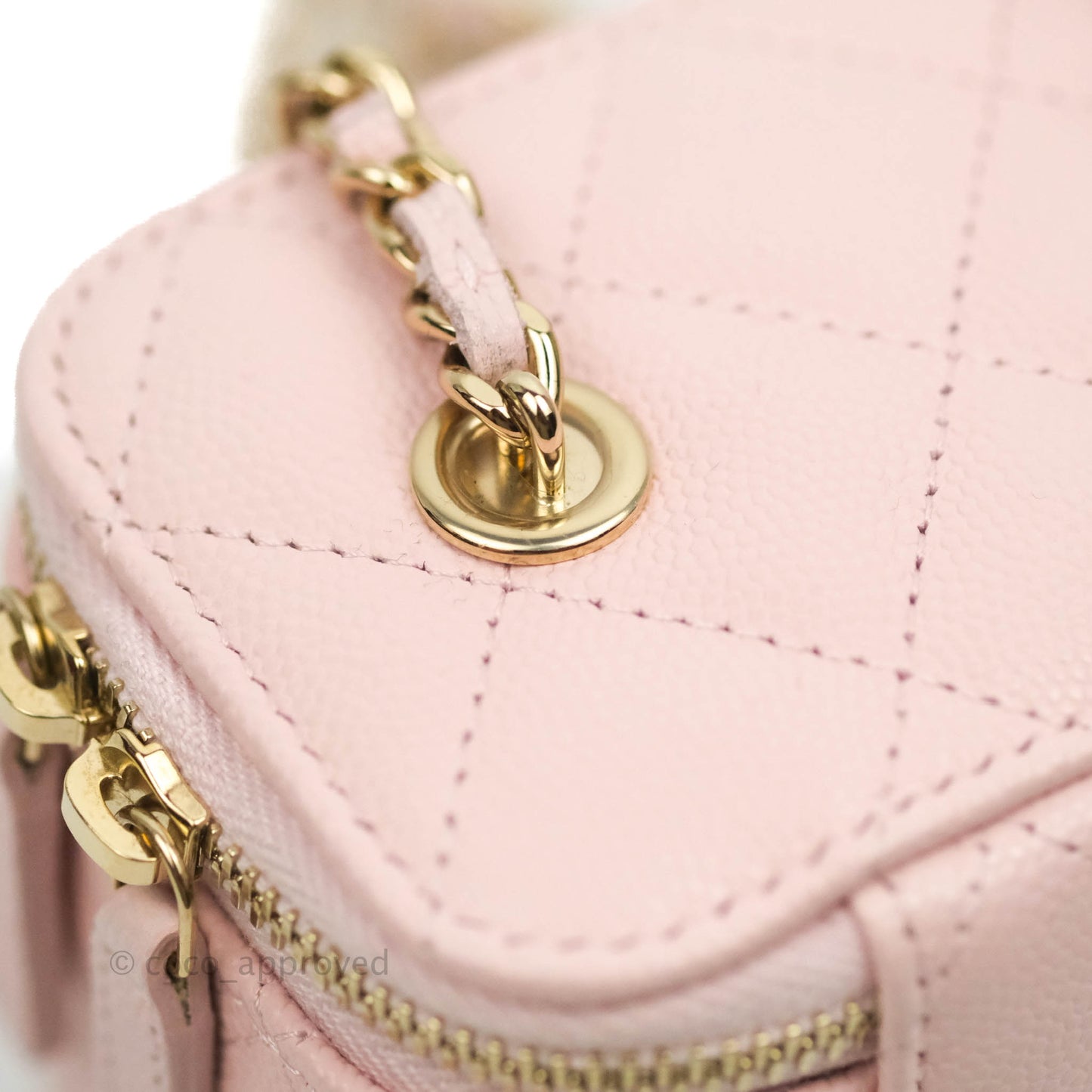 Chanel Mini Vanity With Chain Pink Caviar Gold Hardware