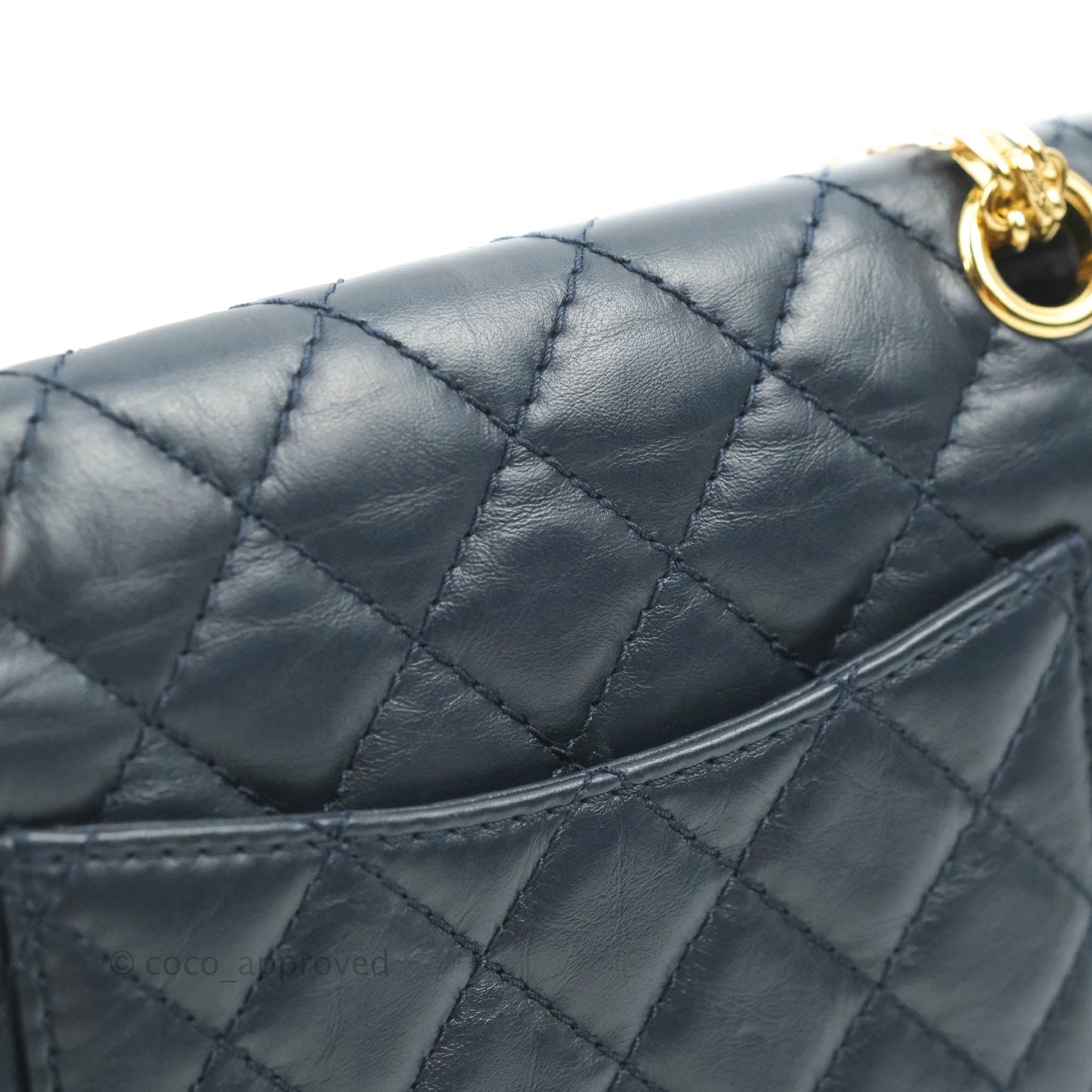 Chanel Mini Reissue 224 Navy Aged Calfskin Gold Hardware