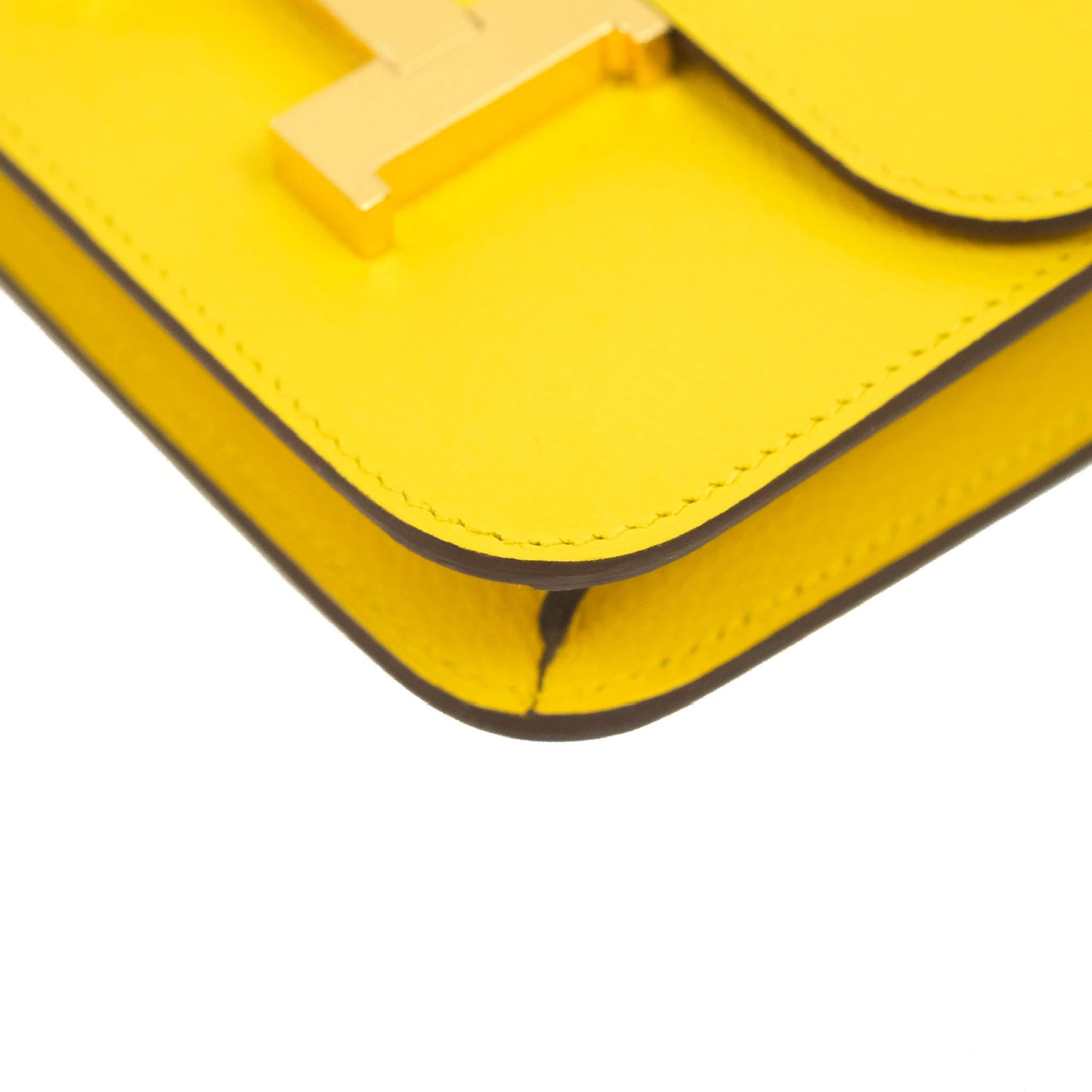 Hermès Constance Slim Wallet Jaunde De Naples Epsom Gold Hardware