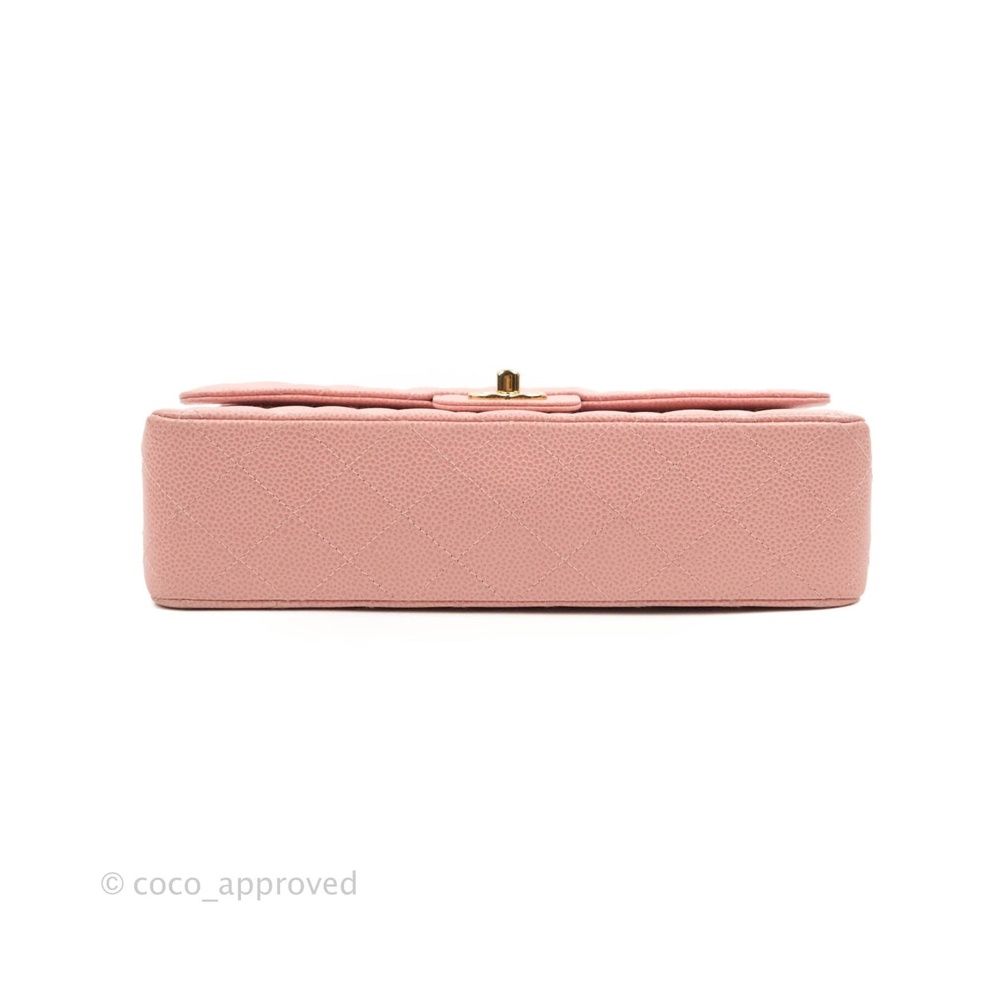 Chanel Vintage Classic M/L Medium Flap Quilted Pink Caviar 24K Gold Hardware