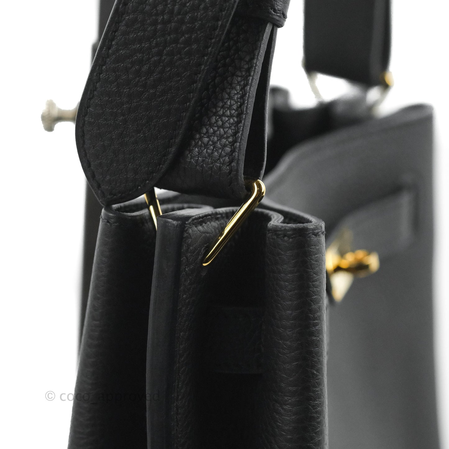Hermes Togo So Kelly 22 Black Gold Hardware