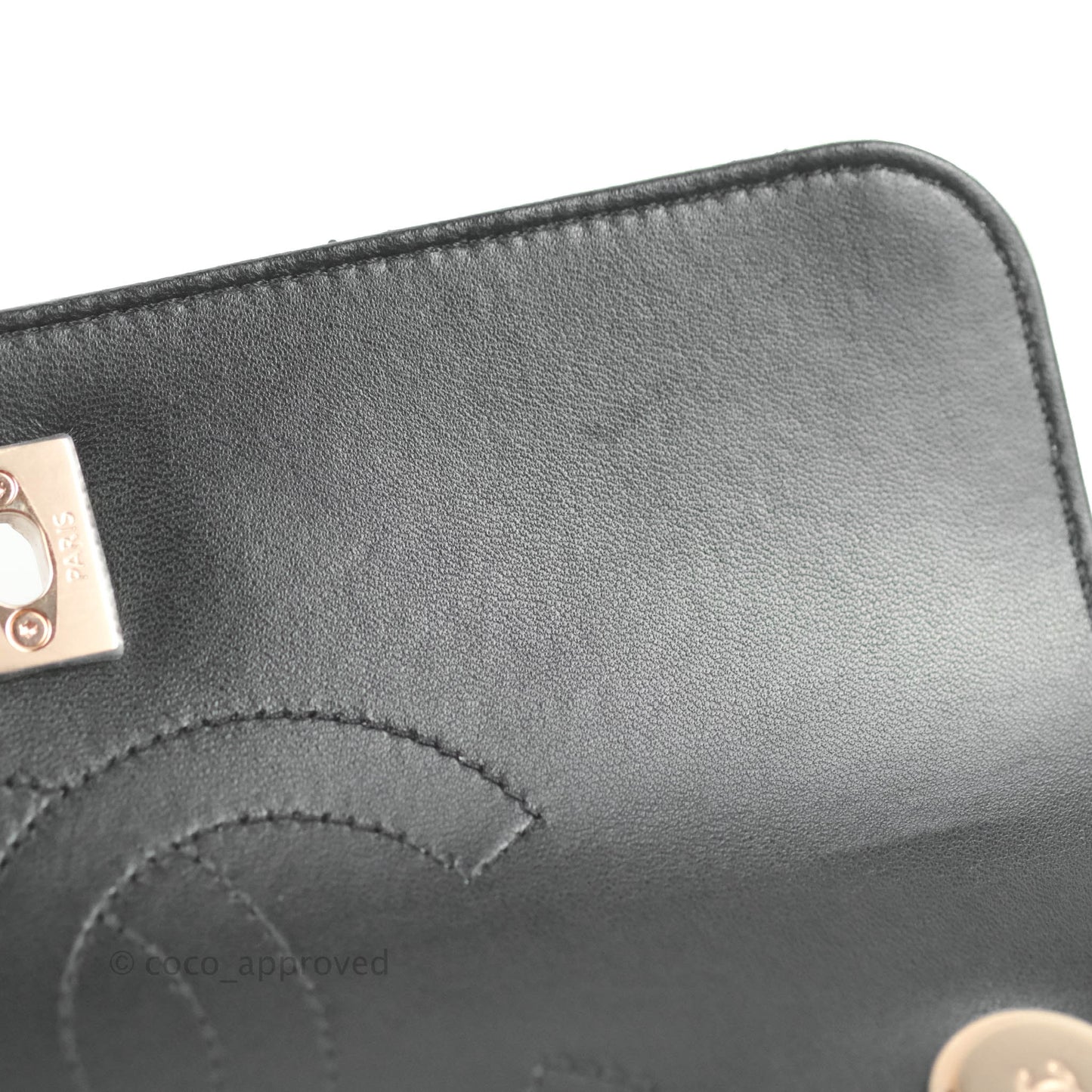 Chanel Small Trendy CC Black Lambskin Rose Gold Hardware 22C