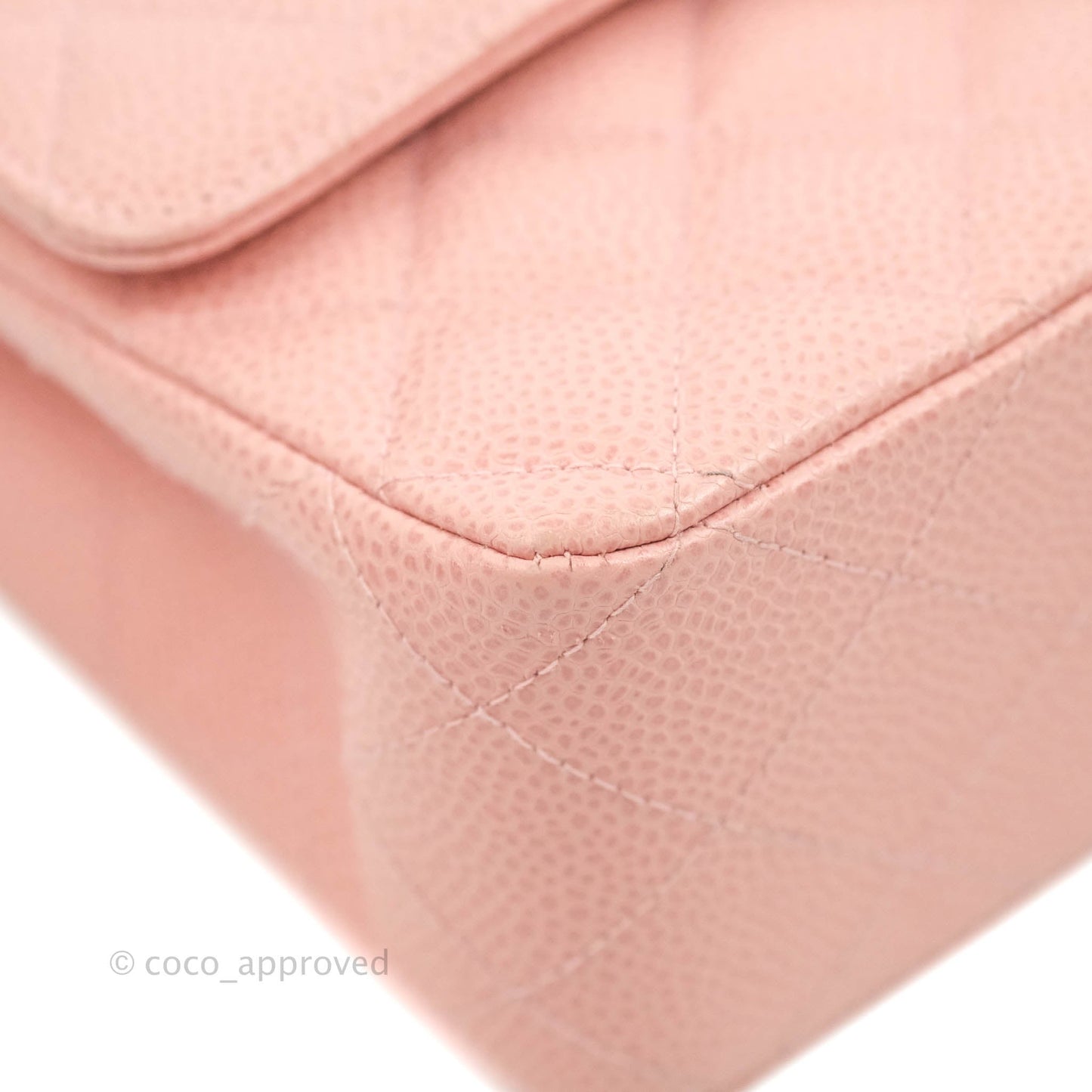 Chanel Vintage Classic M/L Medium Flap Quilted Pink Caviar 24K Gold Hardware