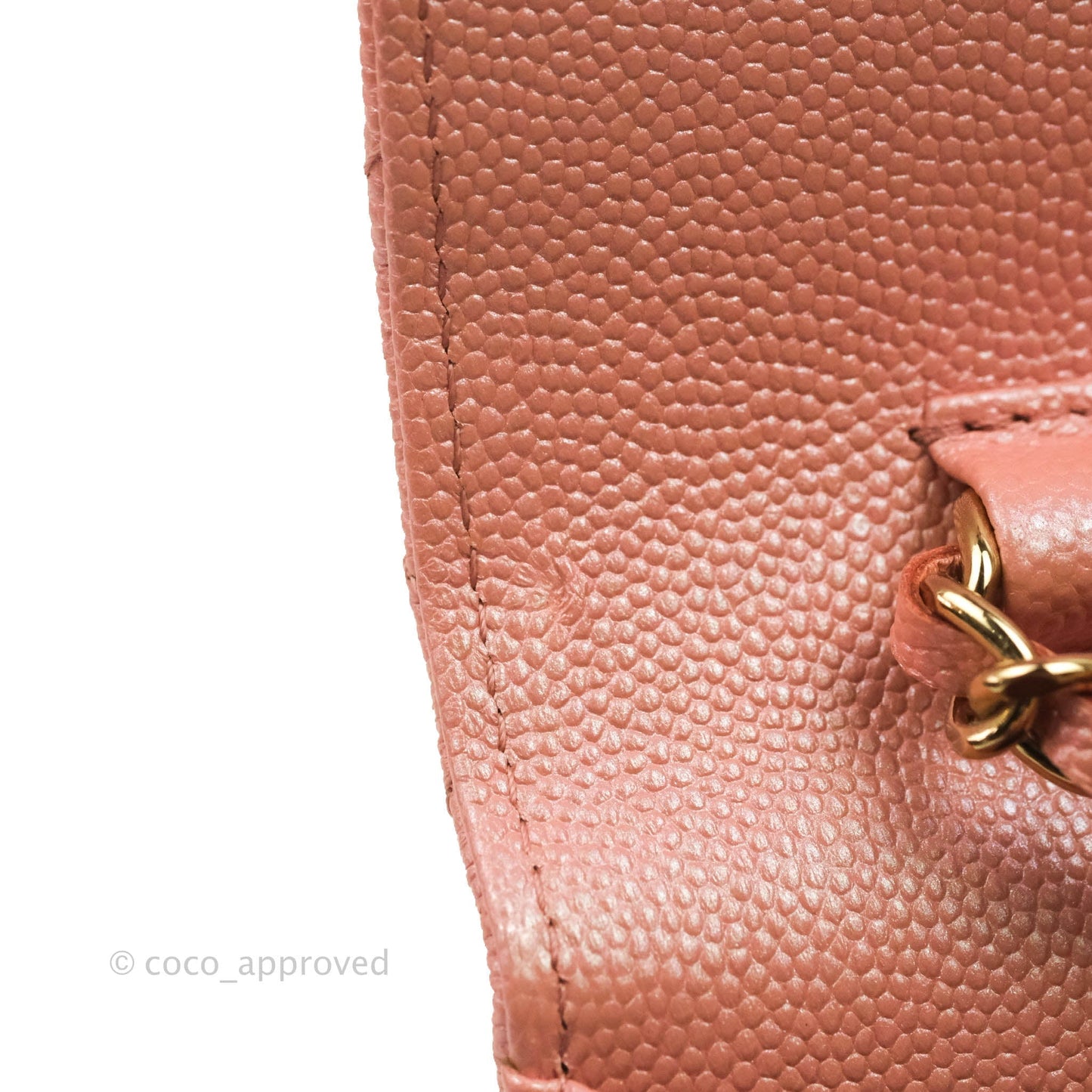 Chanel Quilted Wallet on Chain WOC Iridescent Pink Caviar Gold Hardware 19S