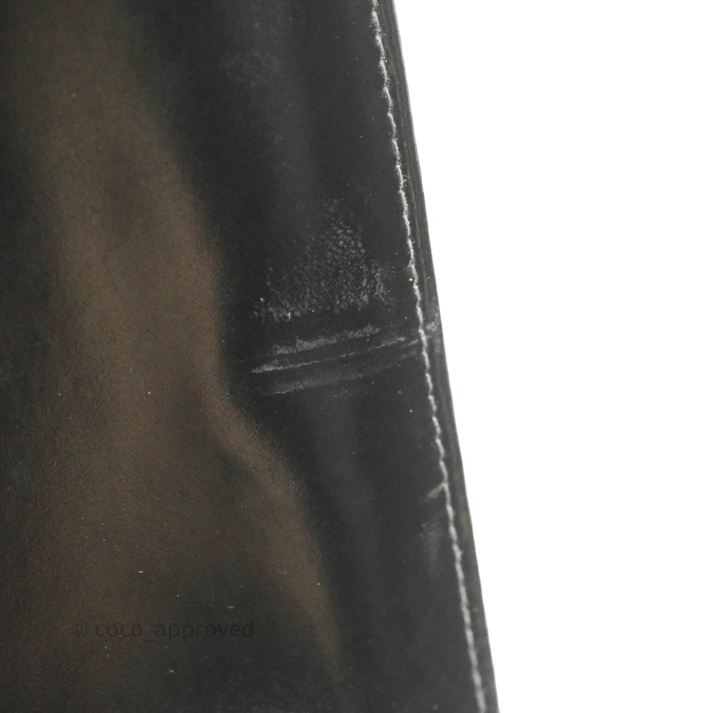 Chanel Vintage Chain Tote Bag Black Patent Gold Hardware
