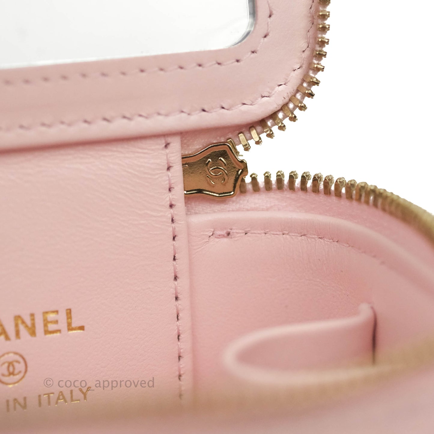 Chanel Mini Vanity With Chain Pink Caviar Gold Hardware