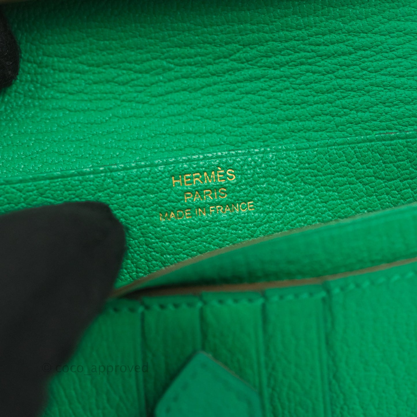 Hermes Bearn Wallet Green Chevre Mysore Gold Hardware