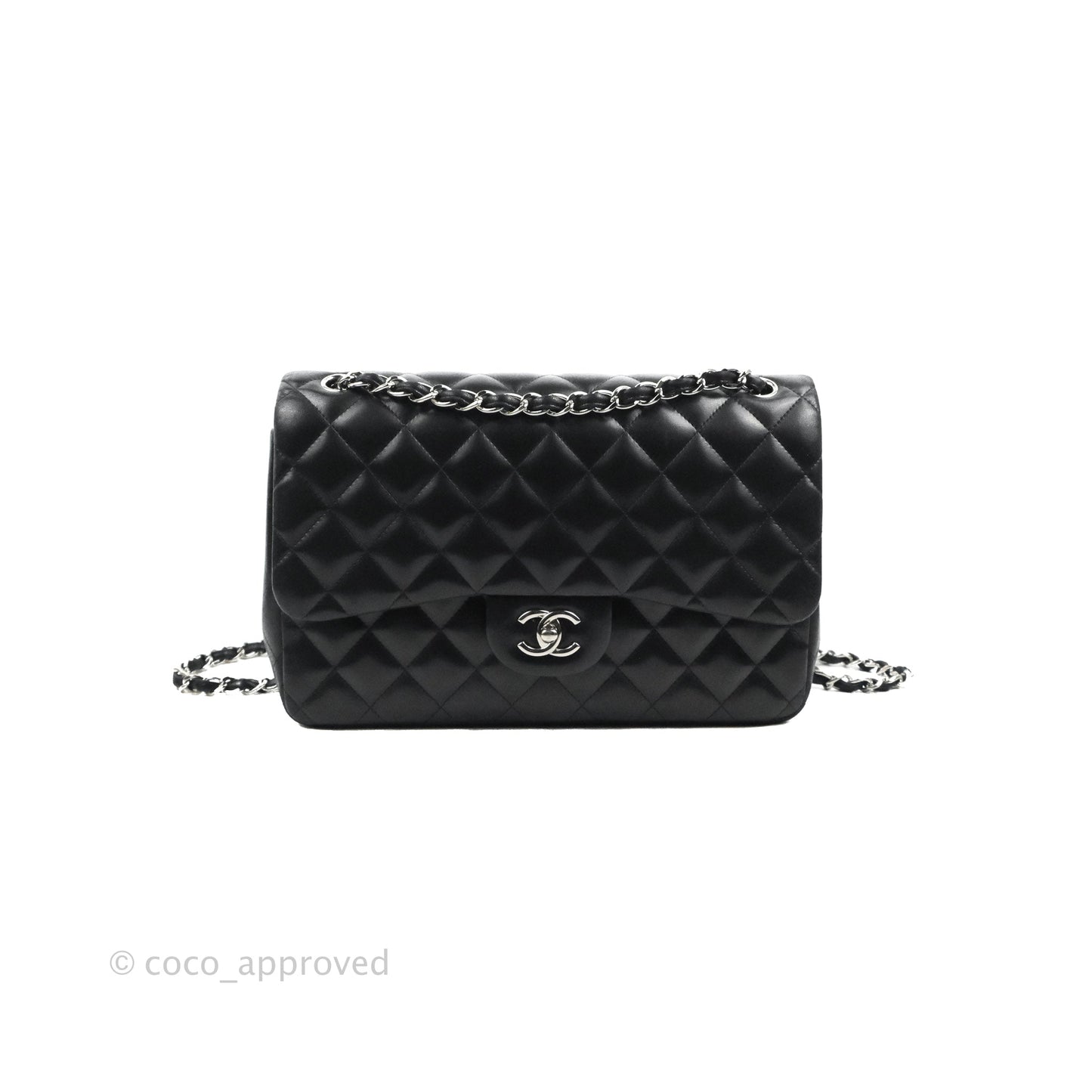 Chanel Jumbo Double Flap Black Lambskin Silver Hardware⁣⁣