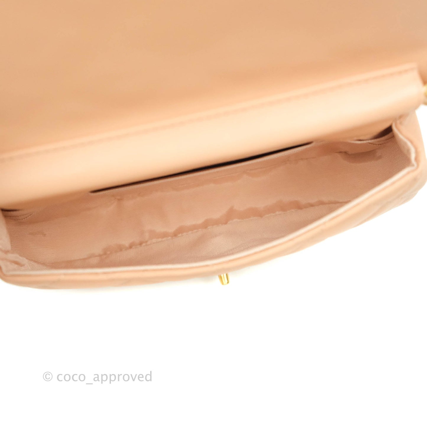 Chanel Clutch with Chain Beige Pink Calfskin Aged Gold Hardware