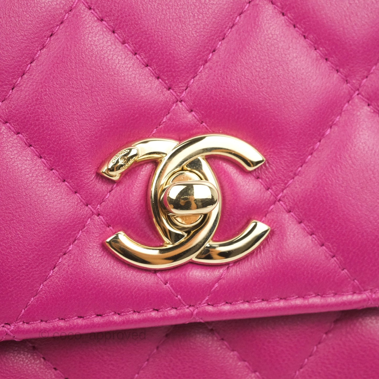 Chanel Mini Quilted Trendy CC Clutch With Chain Plum Lambskin Gold Hardware
