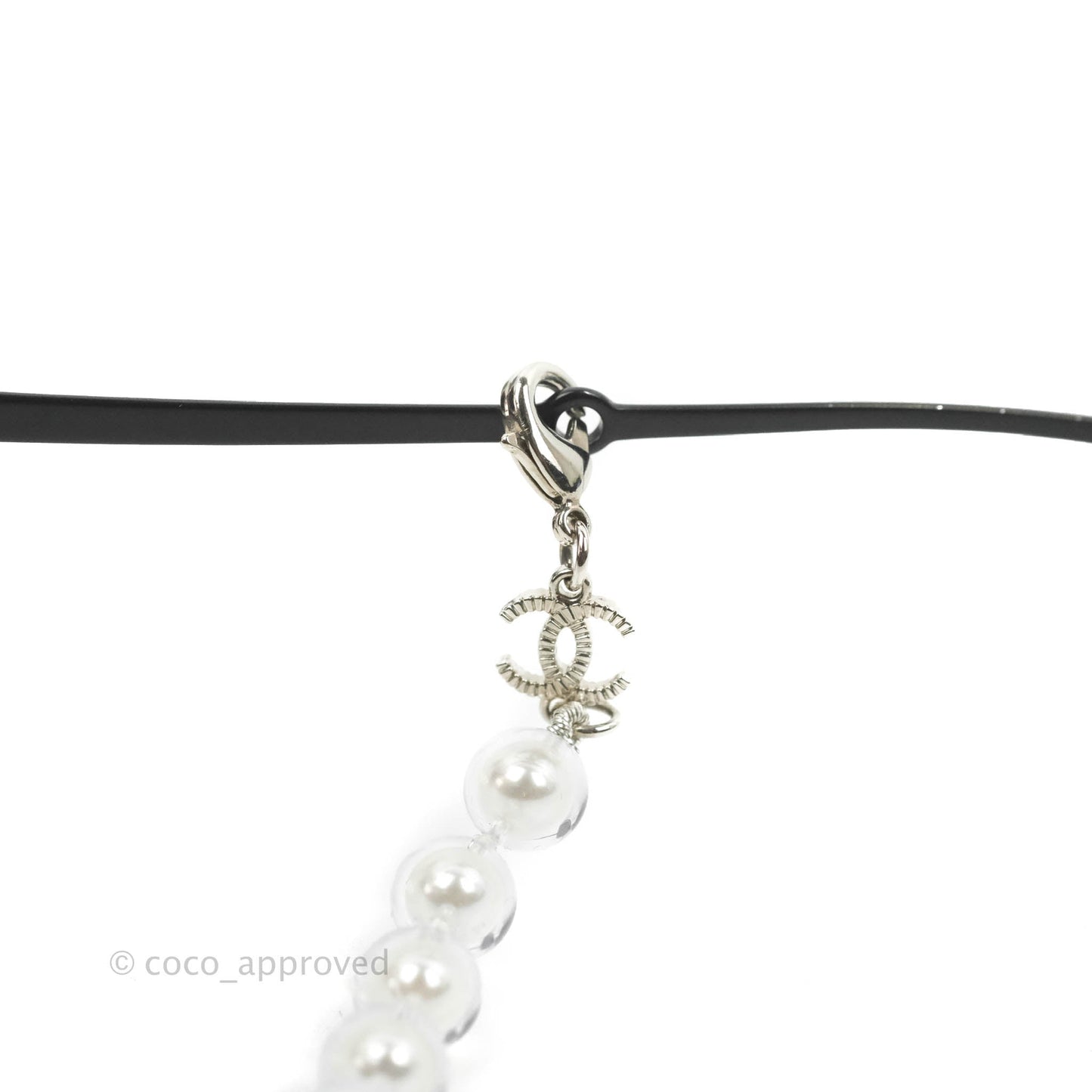 Chanel 4262 Butterfly Black Metal Sunglasses with Pearl Strap