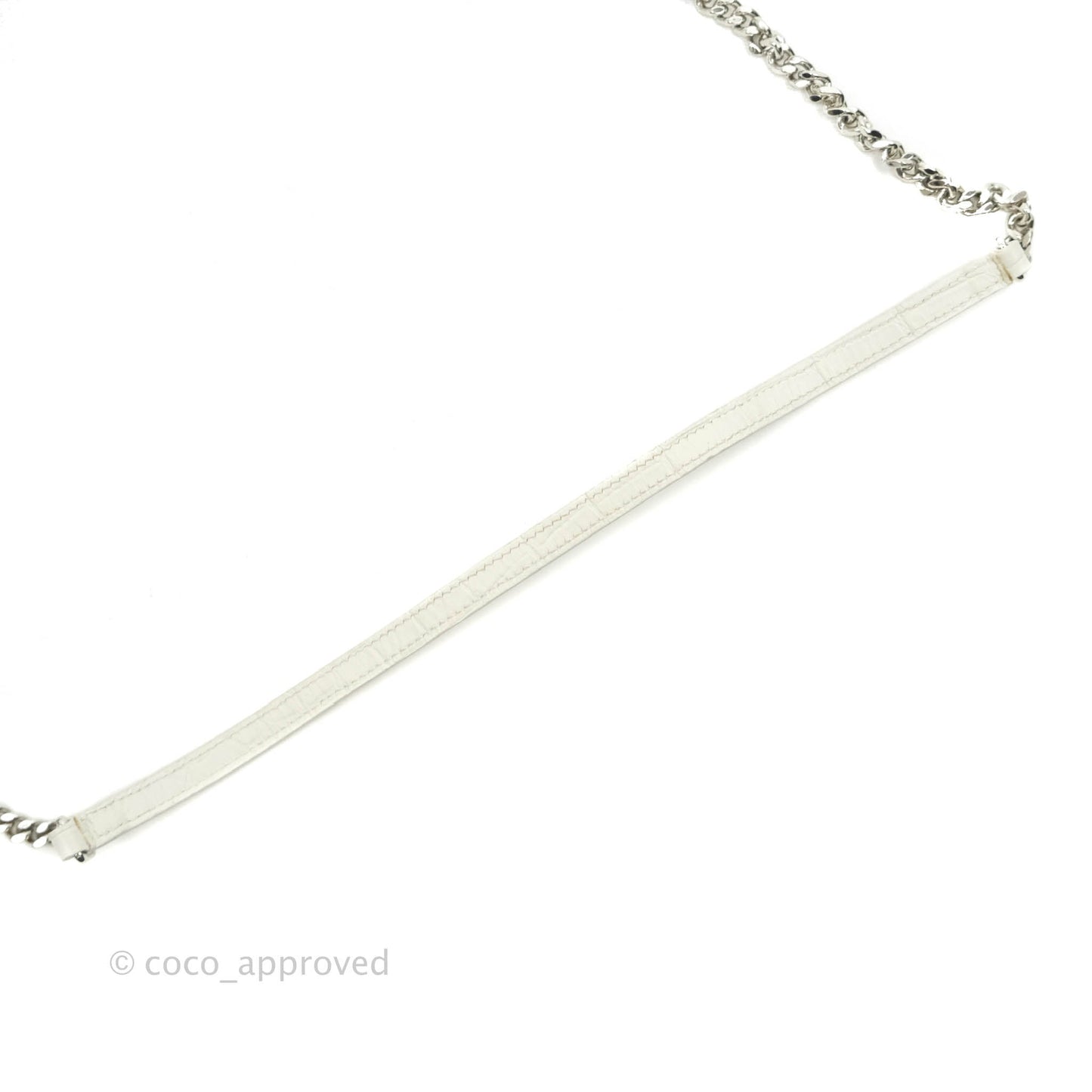 Saint Laurent Kate Tassel WOC White Silver Hardware
