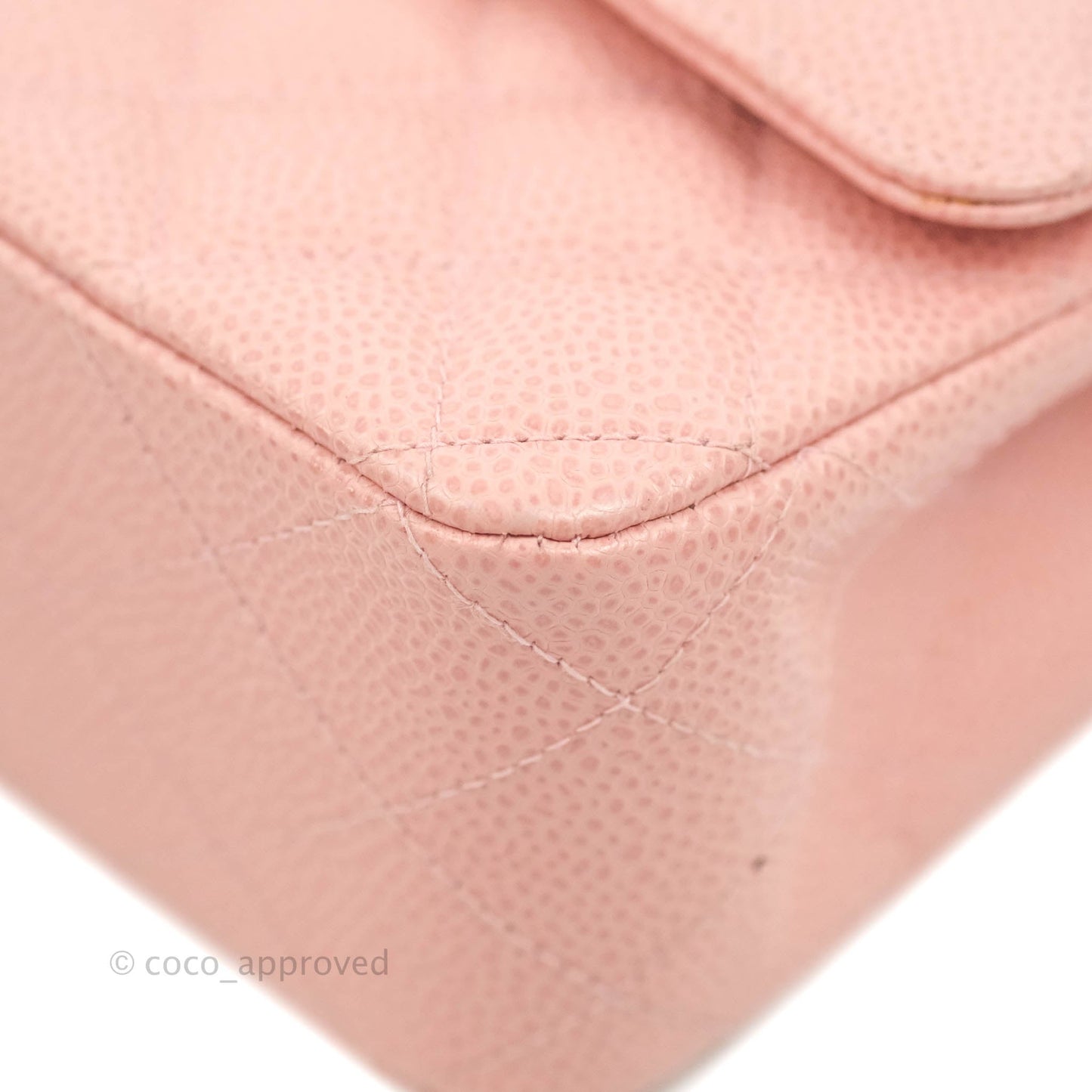 Chanel Vintage Classic M/L Medium Flap Quilted Pink Caviar 24K Gold Hardware