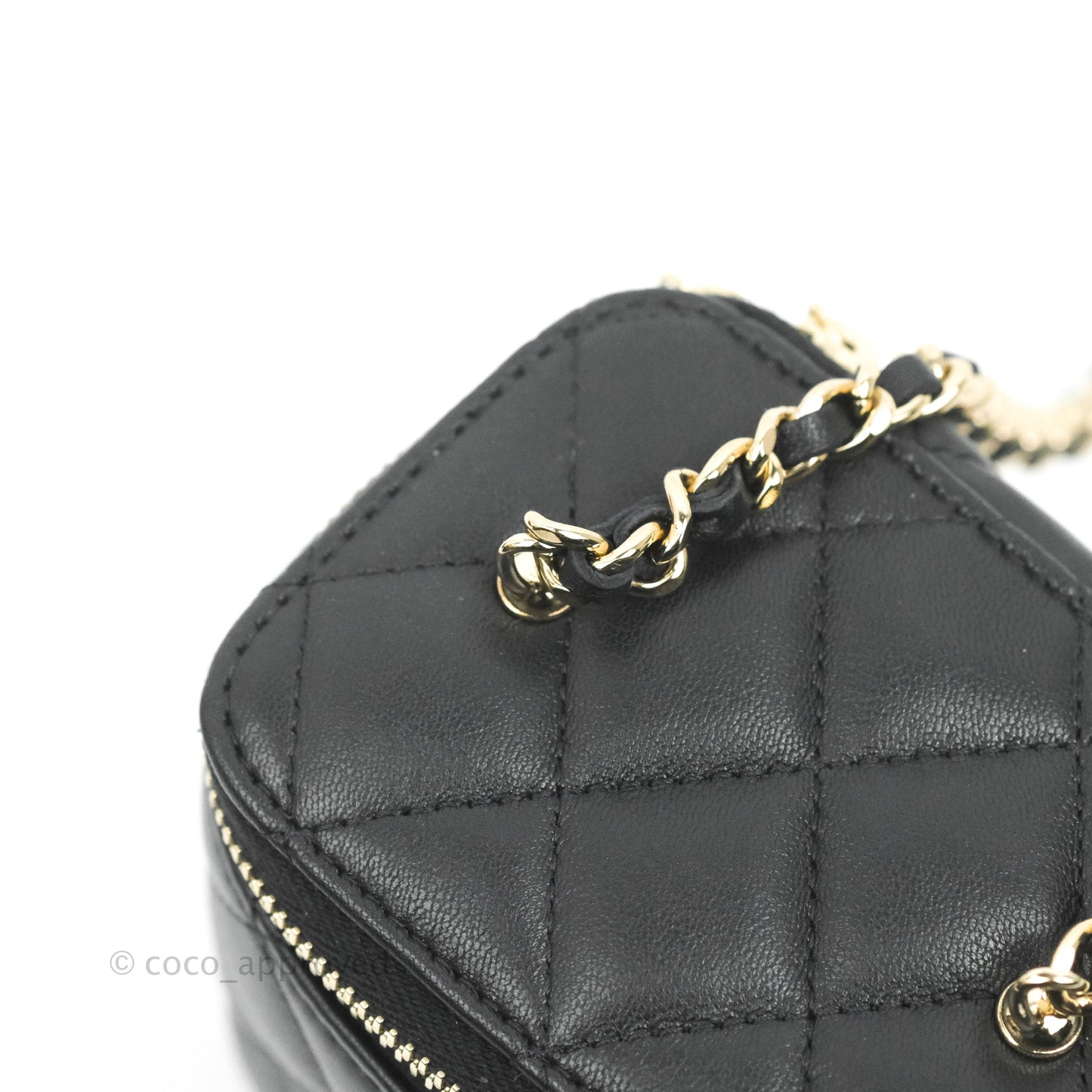 Chanel Classic Mini Vanity With CC Chain Black Lambskin Gold Hardware