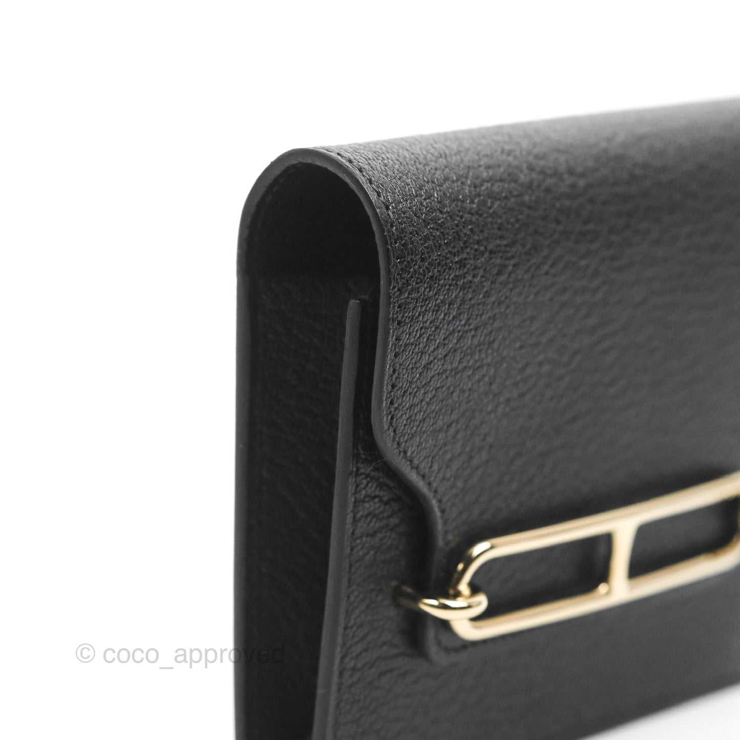 Hermès Roulis Slim Wallet Chevre Mysore Black Gold Hardware