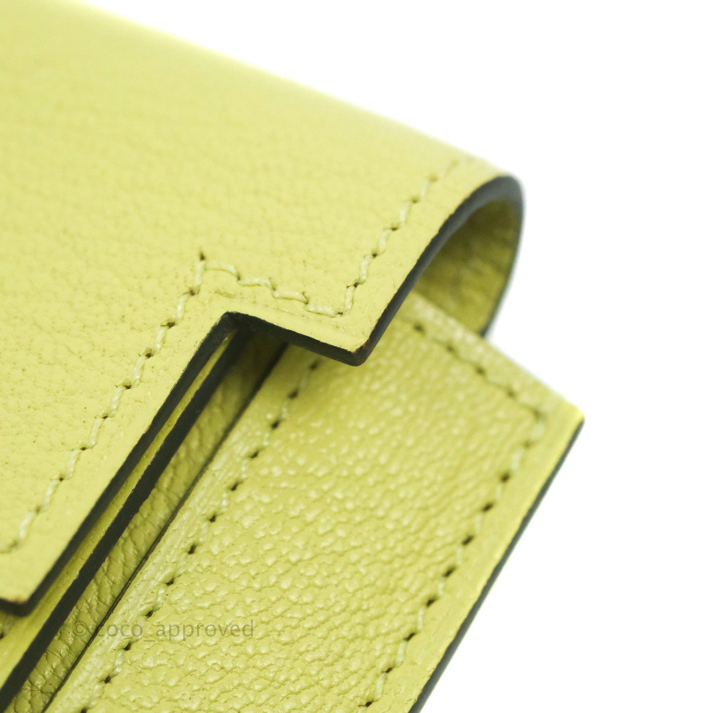Hermès Kelly Pocket Compact Wallet Chevre Mysore Jaune Bourgeon Gold Hardware
