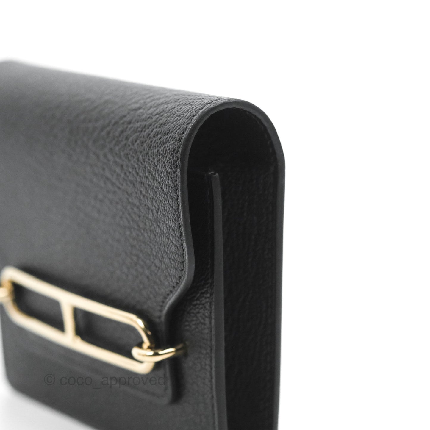 Hermès Roulis Slim Wallet Chevre Mysore Black Gold Hardware