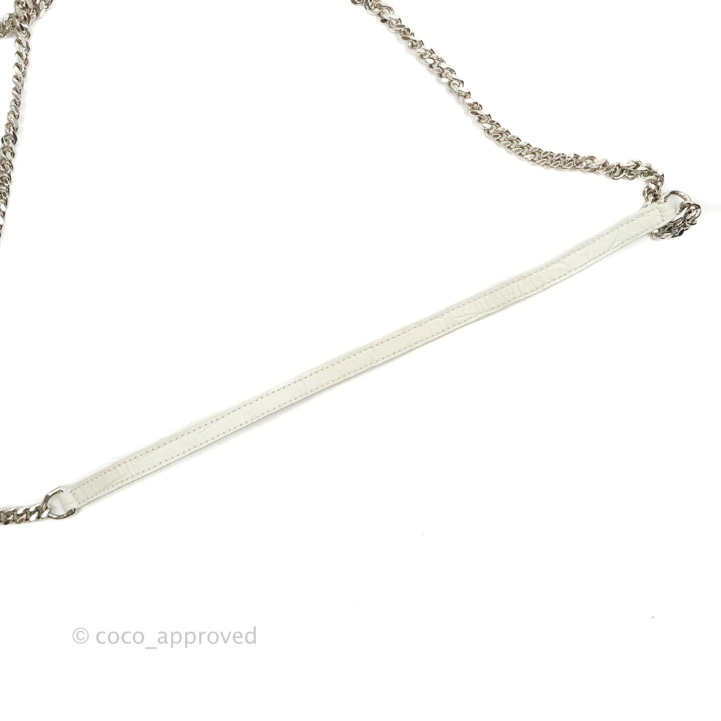 Saint Laurent Kate Tassel WOC White Silver Hardware