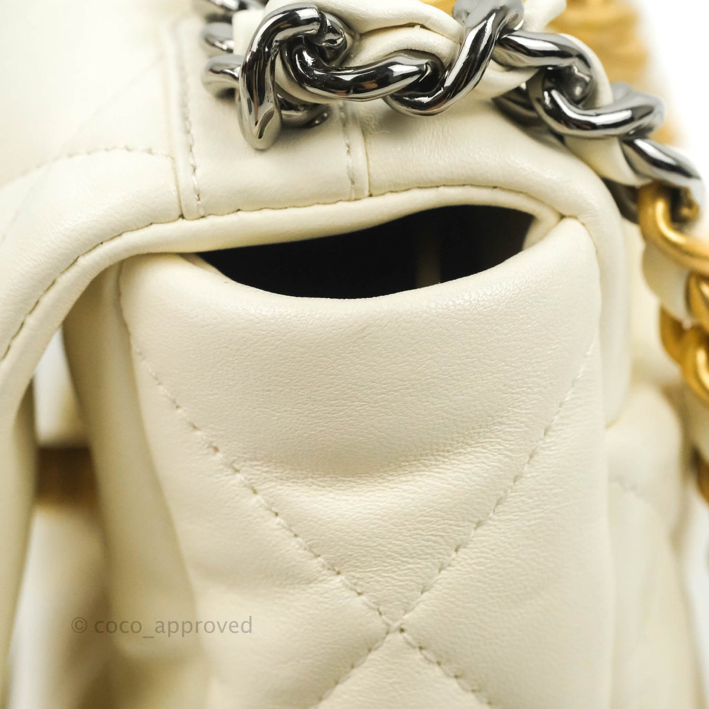 Chanel 19 Small White Mixed Hardware