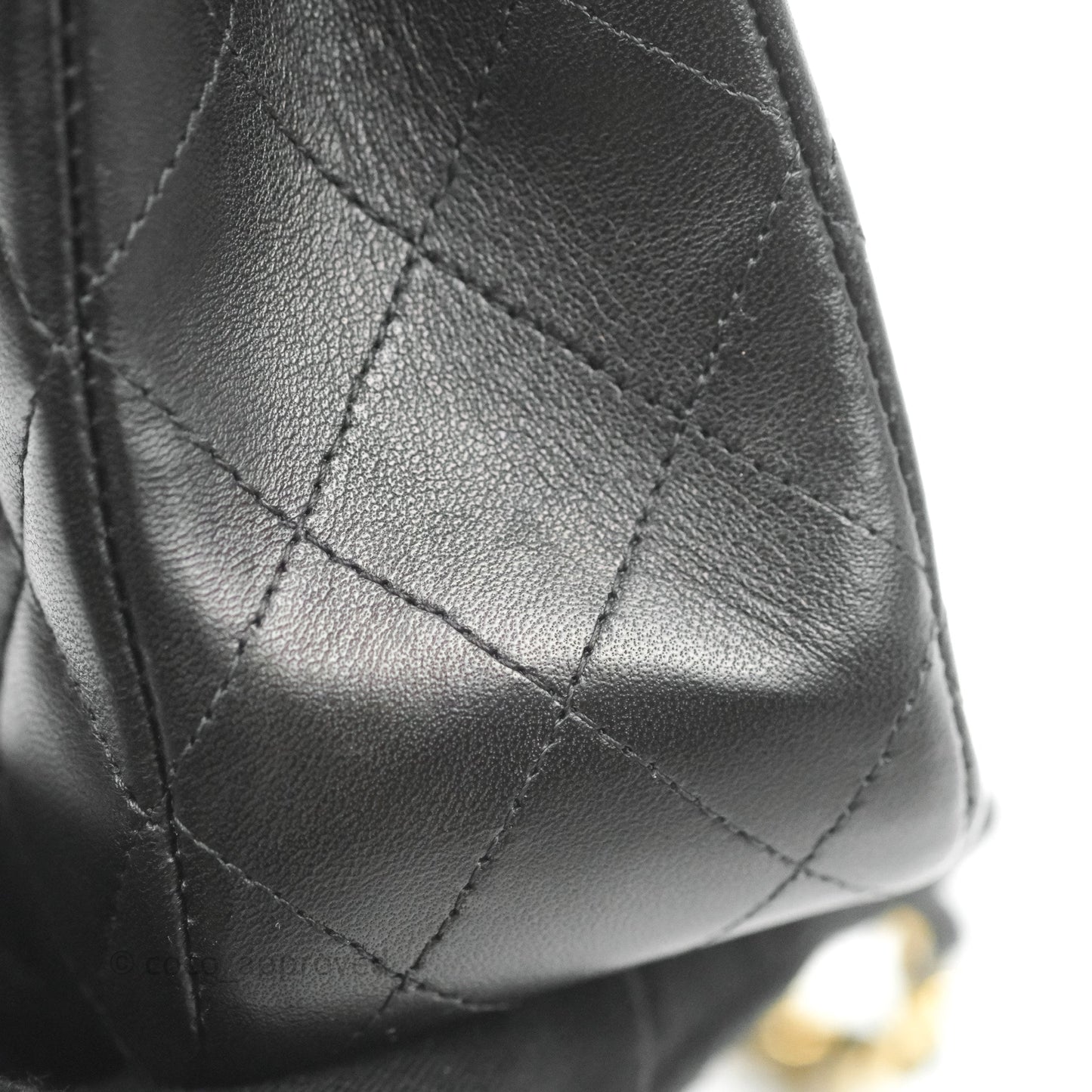Chanel Classic M/L Medium Double Flap Black Lambskin Gold Hardware
