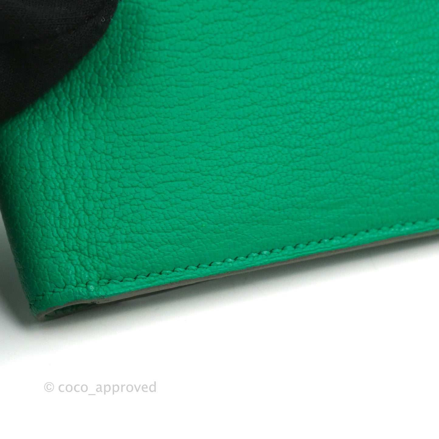 Hermes Bearn Wallet Green Chevre Mysore Gold Hardware