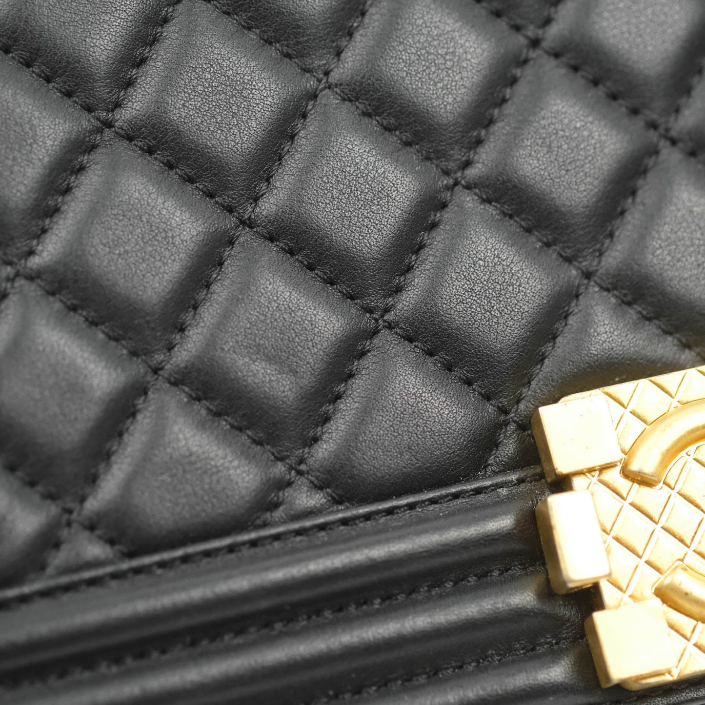 Chanel Quilted Medium Boy with Logo Handle Black Calfskin 2021 Cruise