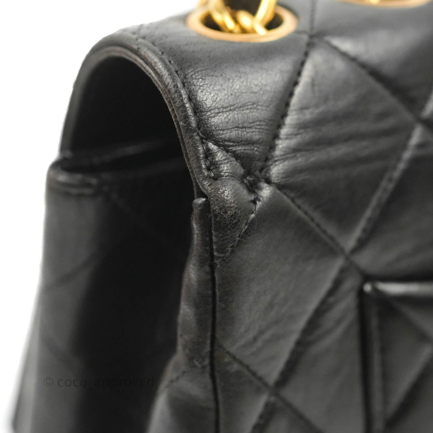 Chanel Vintage Jumbo Single Flap Black Lambskin 24K Gold Hardware