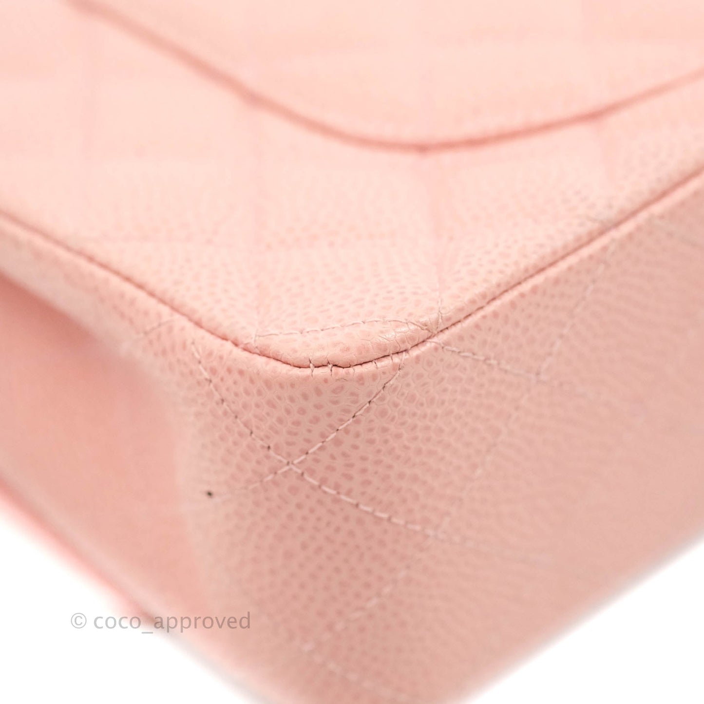 Chanel Vintage Classic M/L Medium Flap Quilted Pink Caviar 24K Gold Hardware