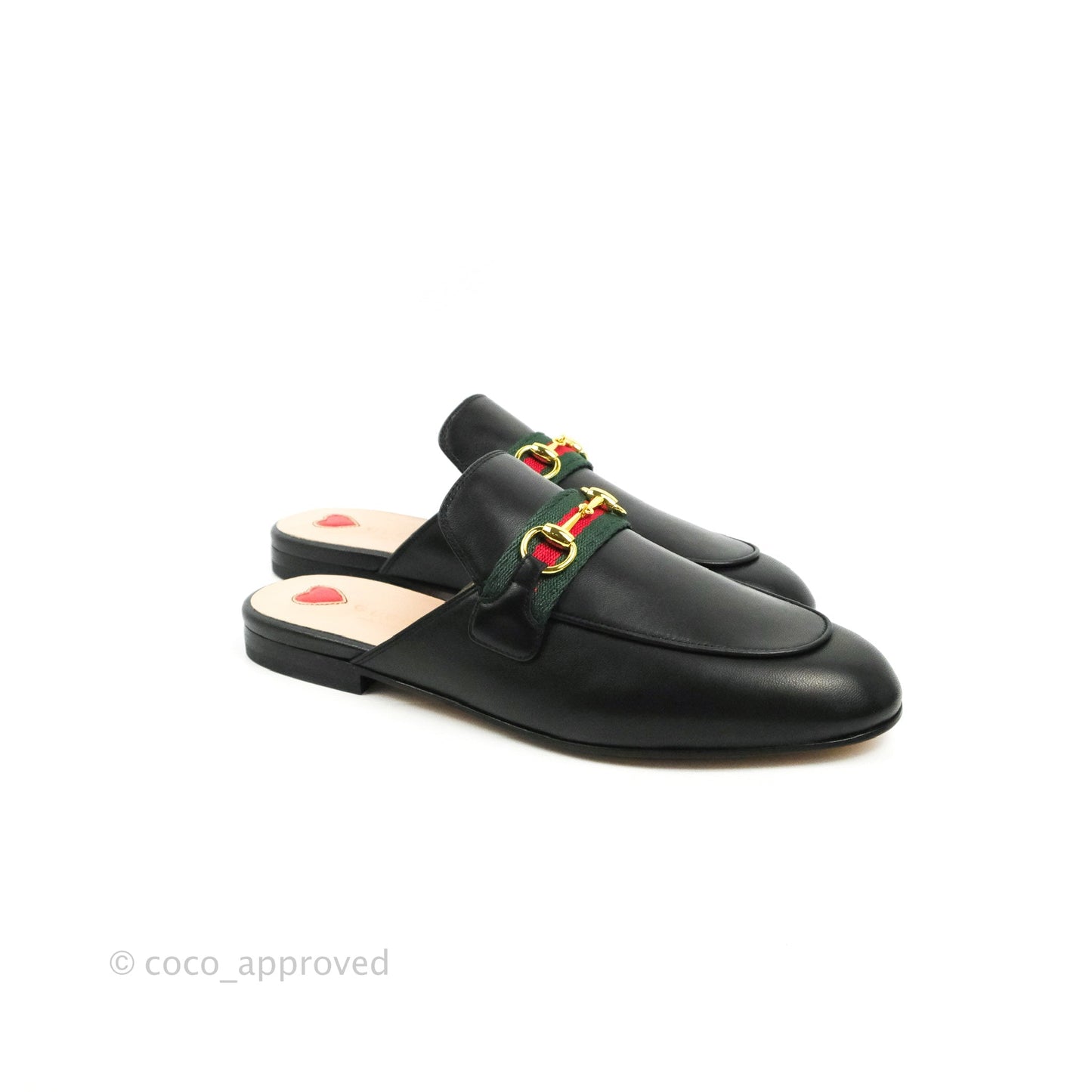 Gucci Princetown Black Leather Slippers Size 38