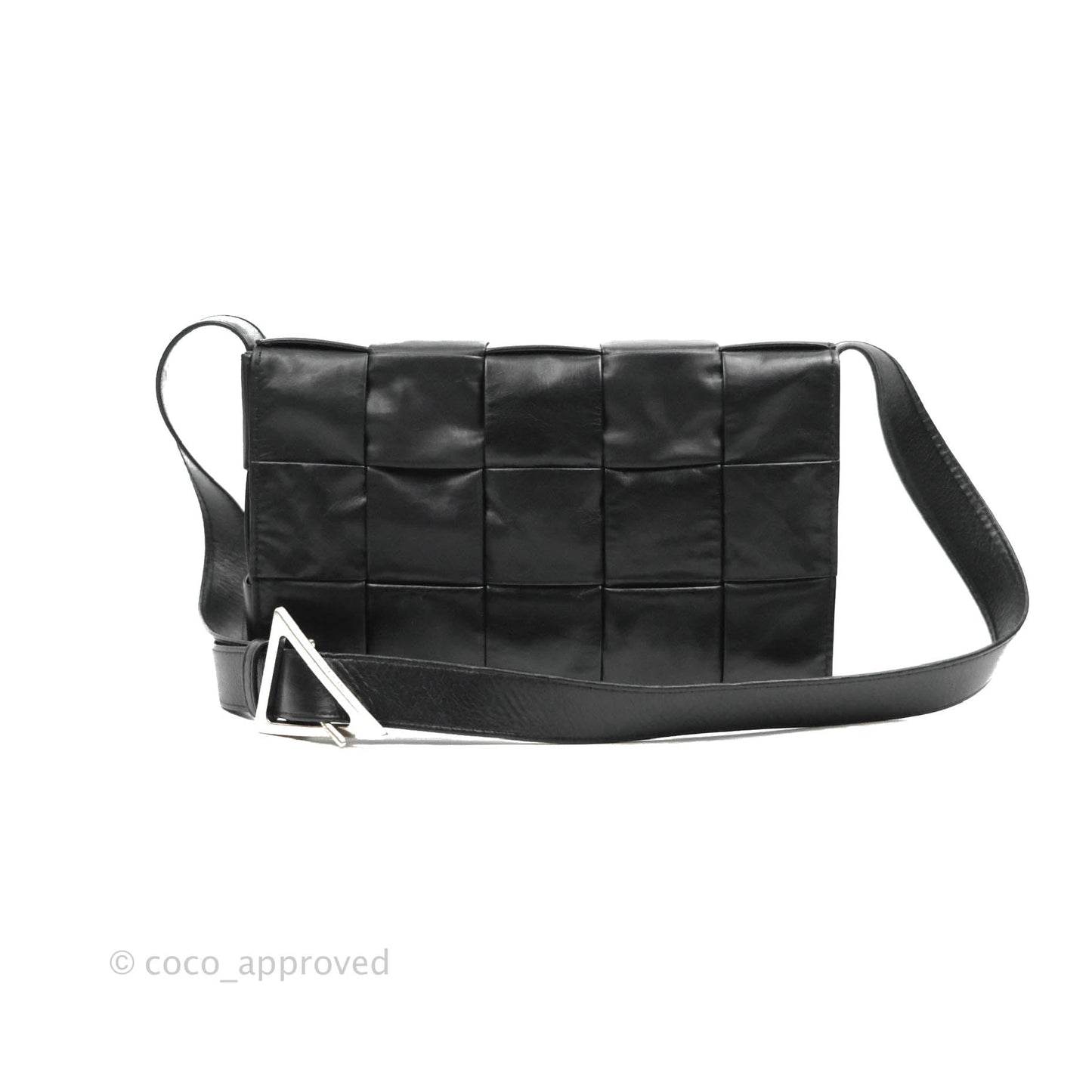 Bottega Veneta Intrecciato Paper Cassette Calfskin Bag Black Silver Hardware
