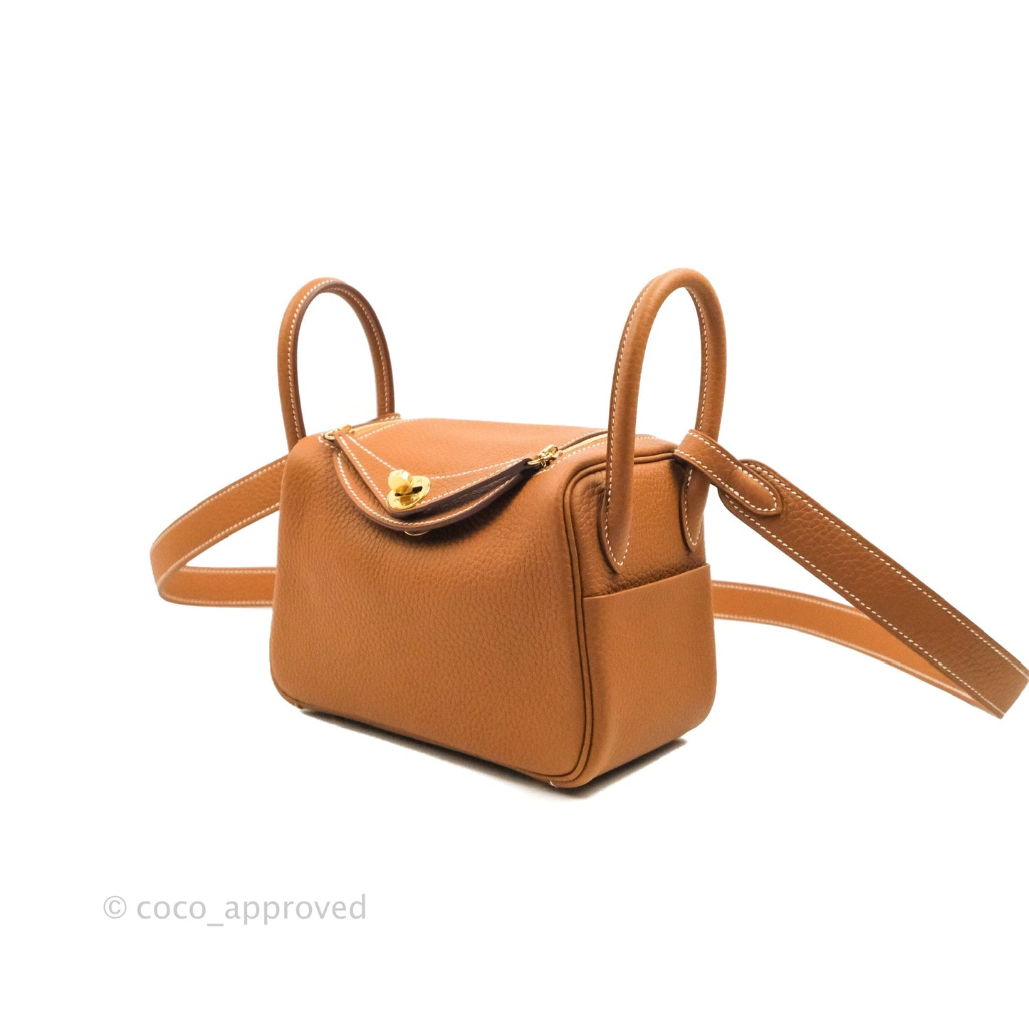 Hermès Mini Lindy 20 Gold Clemence Gold Hardware