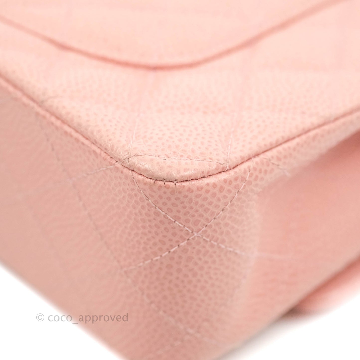 Chanel Vintage Classic M/L Medium Flap Quilted Pink Caviar 24K Gold Hardware