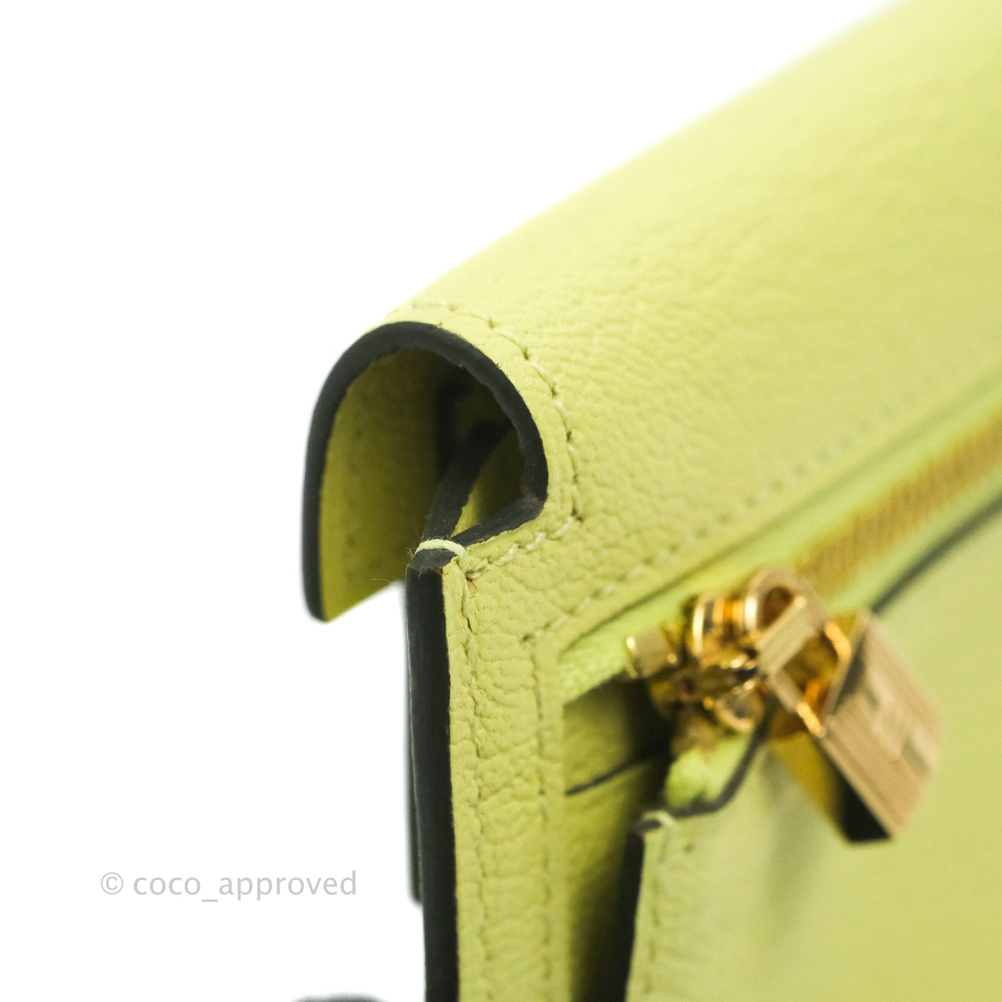 Hermès Kelly Pocket Compact Wallet Chevre Mysore Jaune Bourgeon Gold Hardware
