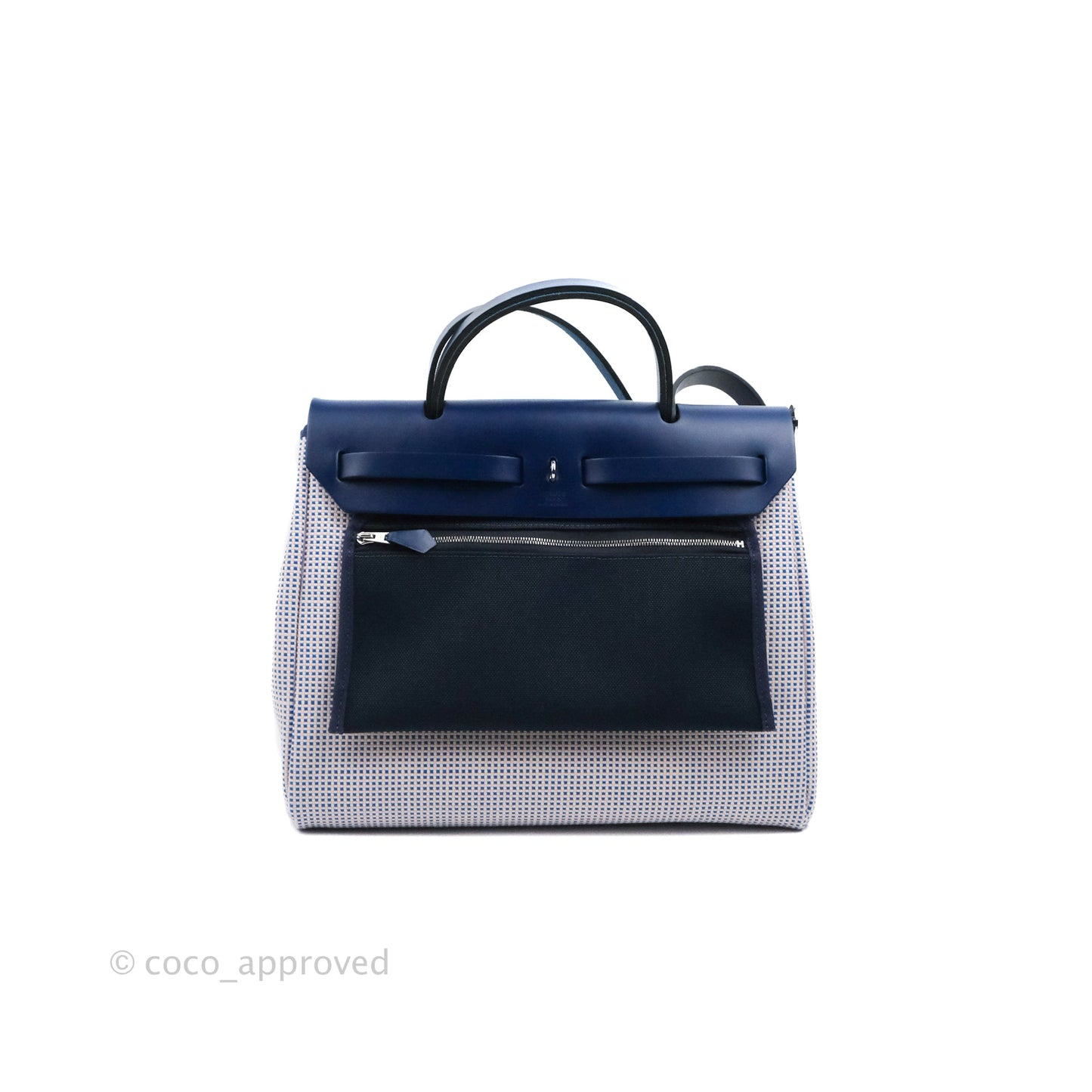 Hermès Herbag Retourne Zip 31 Quadrille Viking Ecru Mauve Bleu Bill/ Saphir Palladium Hardware