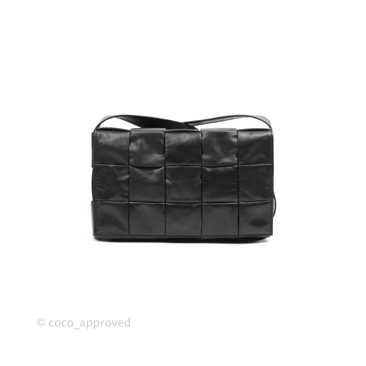 Bottega Veneta Intrecciato Paper Cassette Calfskin Bag Black Silver Hardware