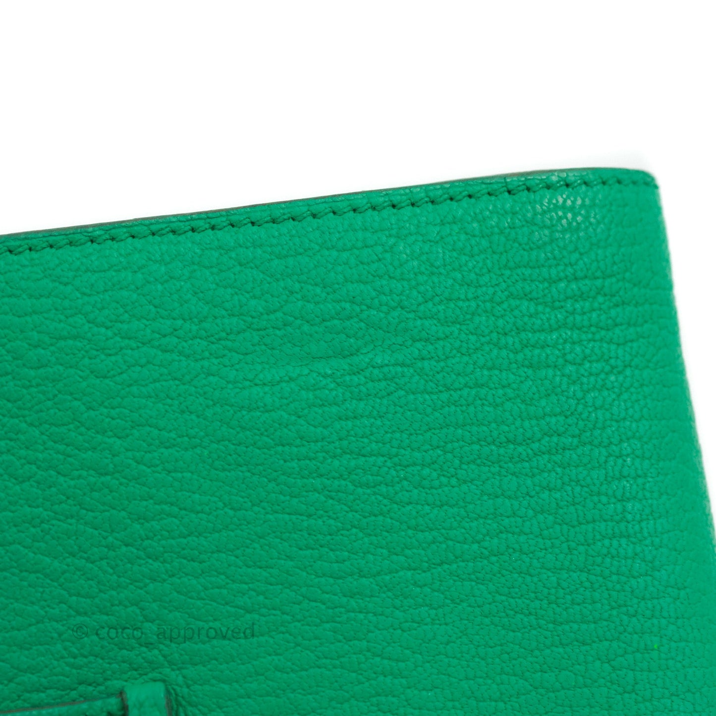 Hermes Bearn Wallet Green Chevre Mysore Gold Hardware