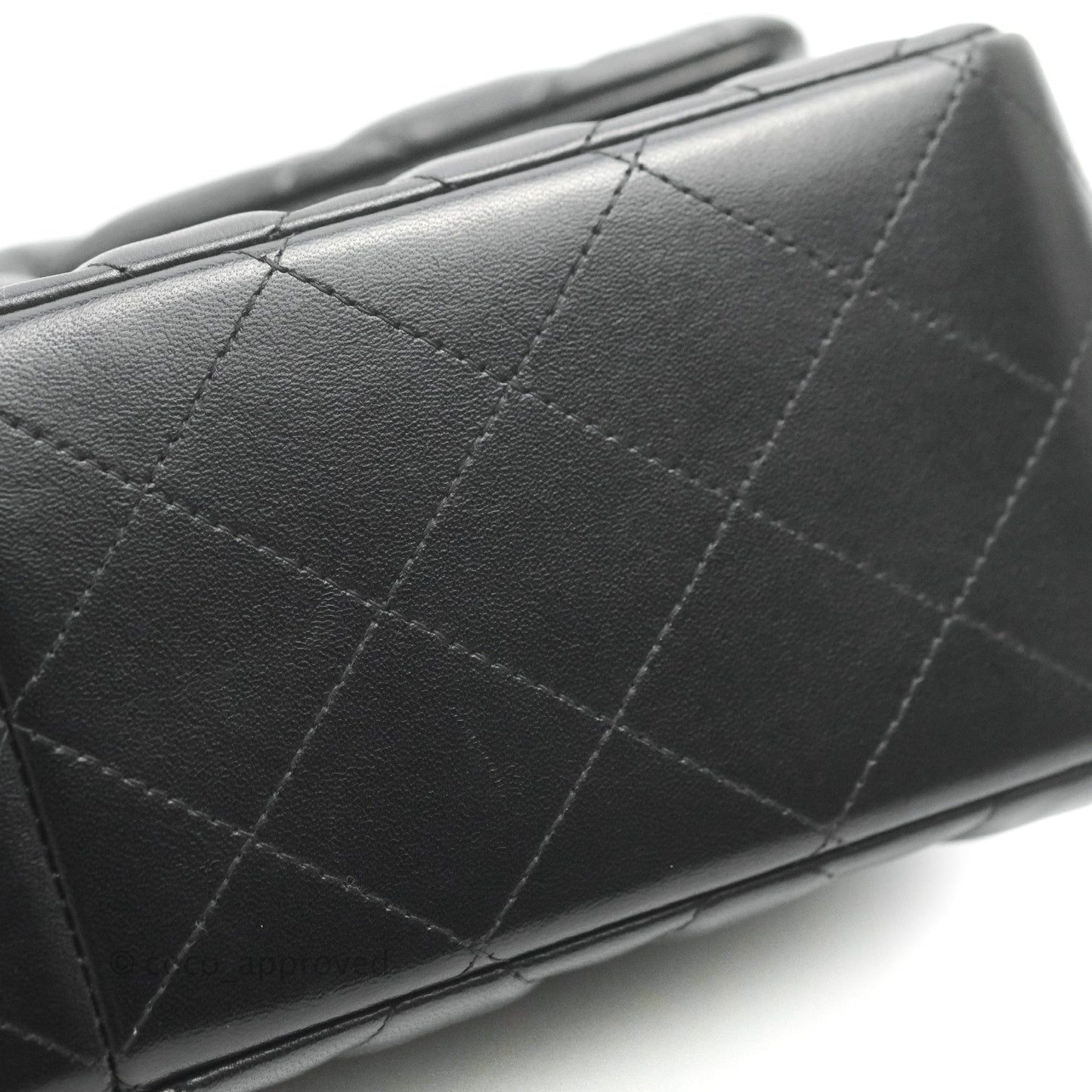Chanel Quilted Jumbo Double Flap Black Lambskin Silver Hardware