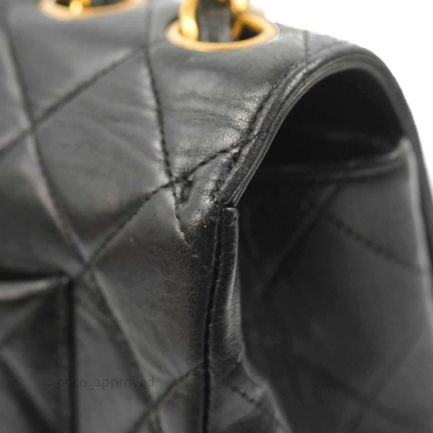 Chanel Vintage Jumbo Single Flap Black Lambskin 24K Gold Hardware