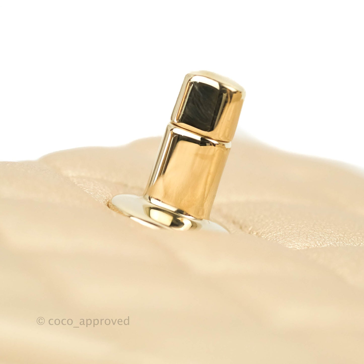 Chanel Classic Quilted Mini Square Flap Iridescent Gold Gold Hardware 21P
