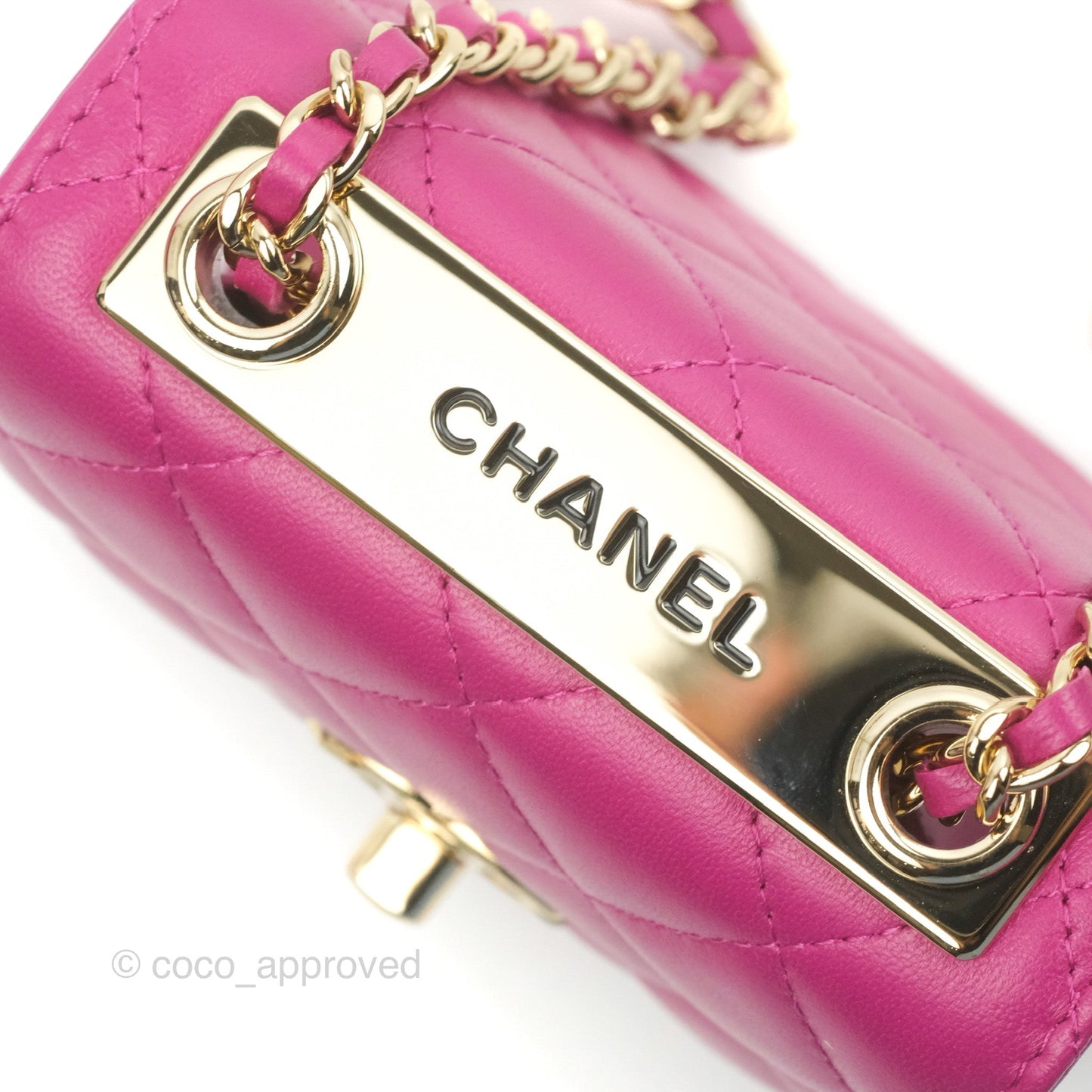 Chanel Mini Quilted Trendy CC Clutch With Chain Plum Lambskin Gold Hardware